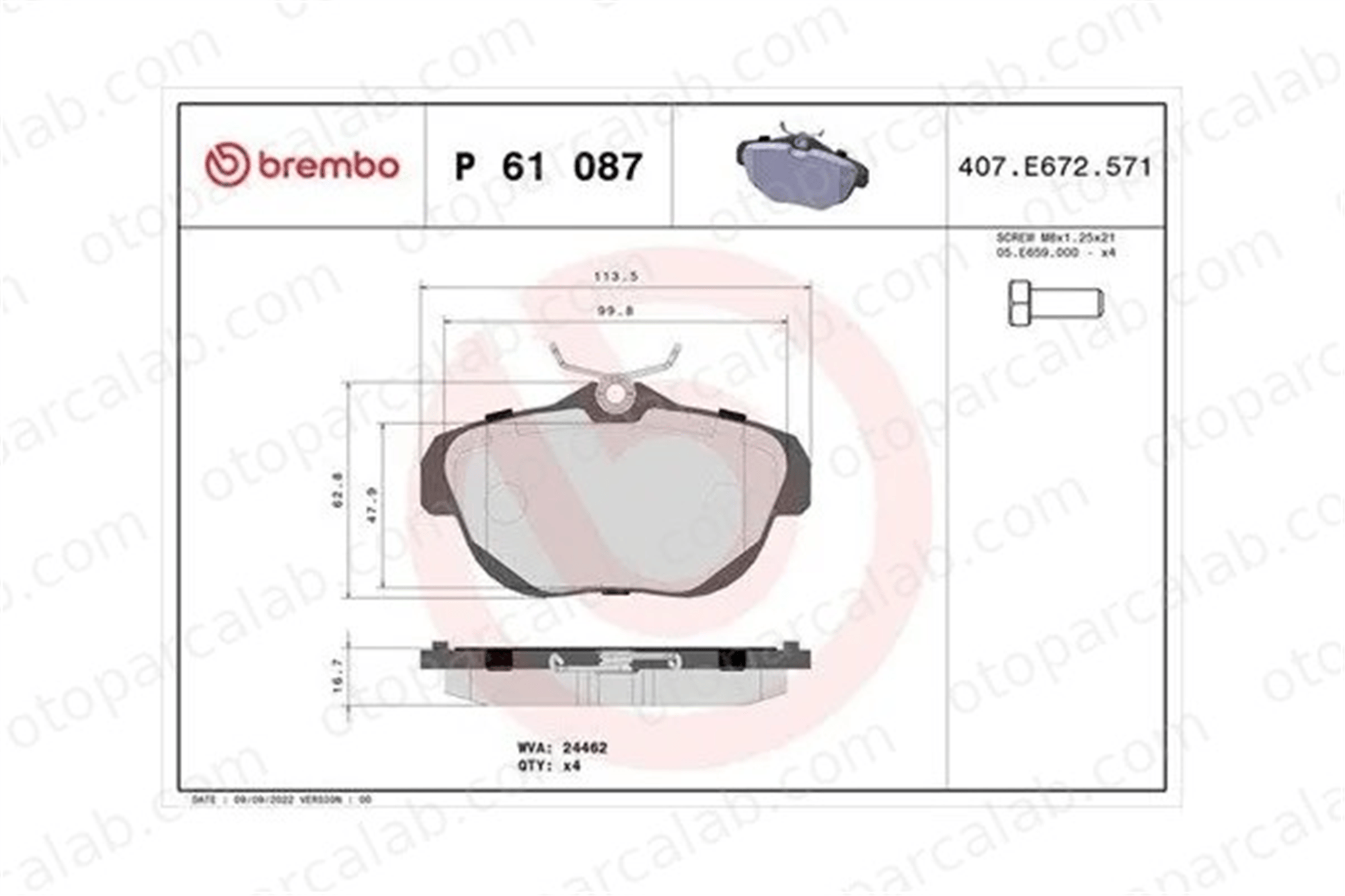 MAGNETI MARELLI 363700461087 Fren Disk Balata Arka CITROËN C6 363700461087 1617277480