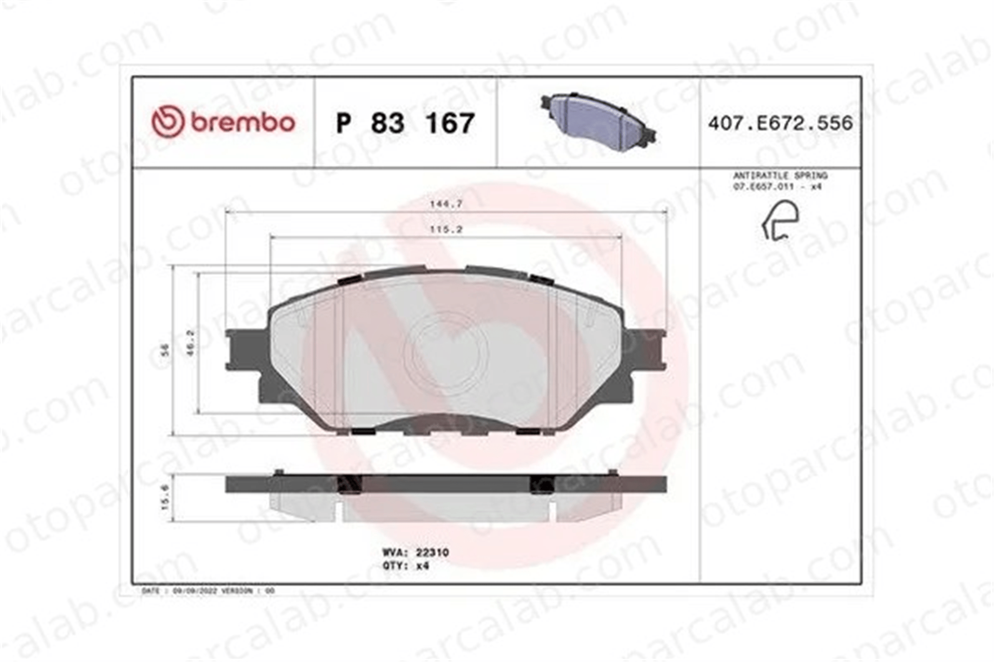 MAGNETI MARELLI 363700483167 Fren Disk Balata Ön TOYOTA HILUX VIII Pick-up FORTUNER 2095060 44650K350