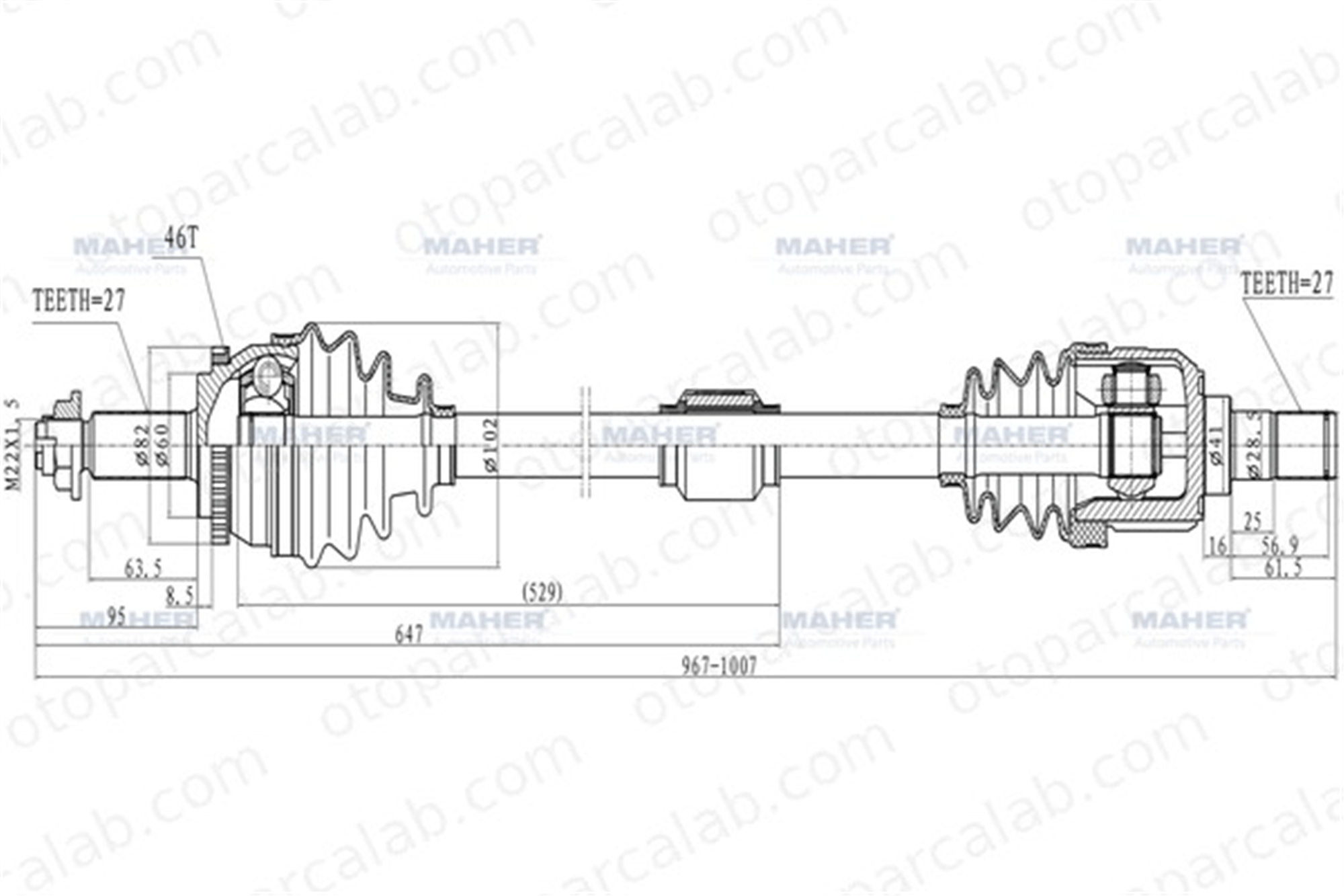 MAHER 02010 Aks Komple Ön Sağ KIA VENGA HYUNDAI i30 Coupe 495011P200 49501A6000