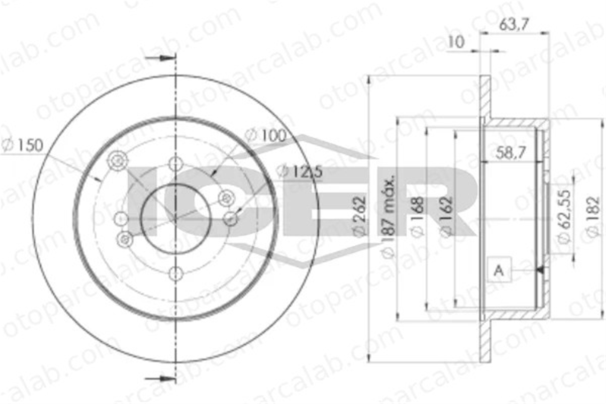 MAHER 03612 Fren Disk Ayna Arka Sağ ve Sol HYUNDAI GETZ i20 I 584111C800 584111G300