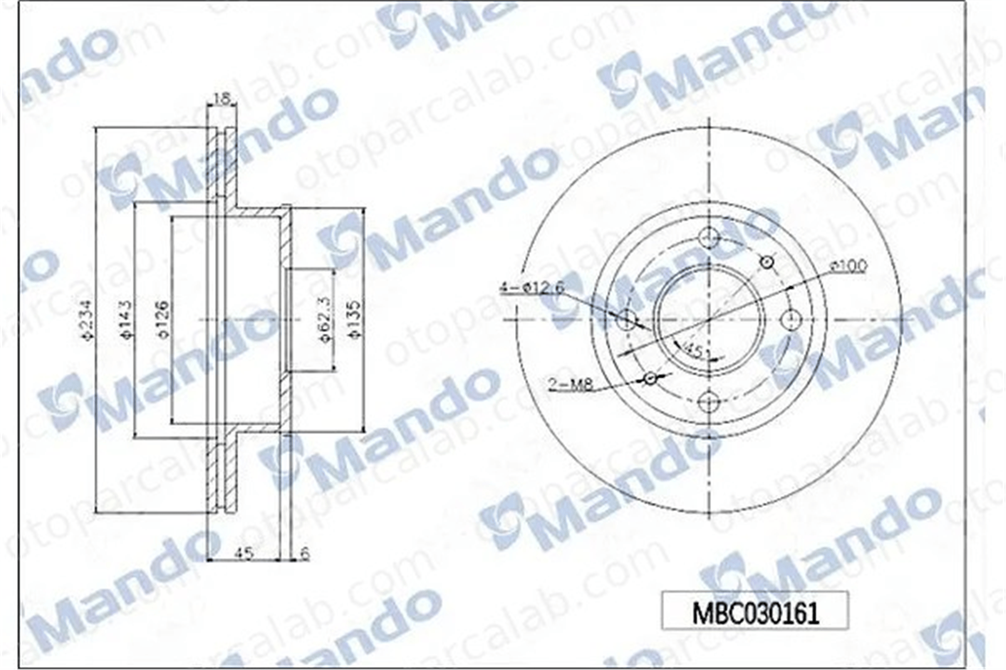 MAHER 03623 Fren Disk Ayna Ön Sağ ve Sol HYUNDAI ATOS 5171202500 5171202550