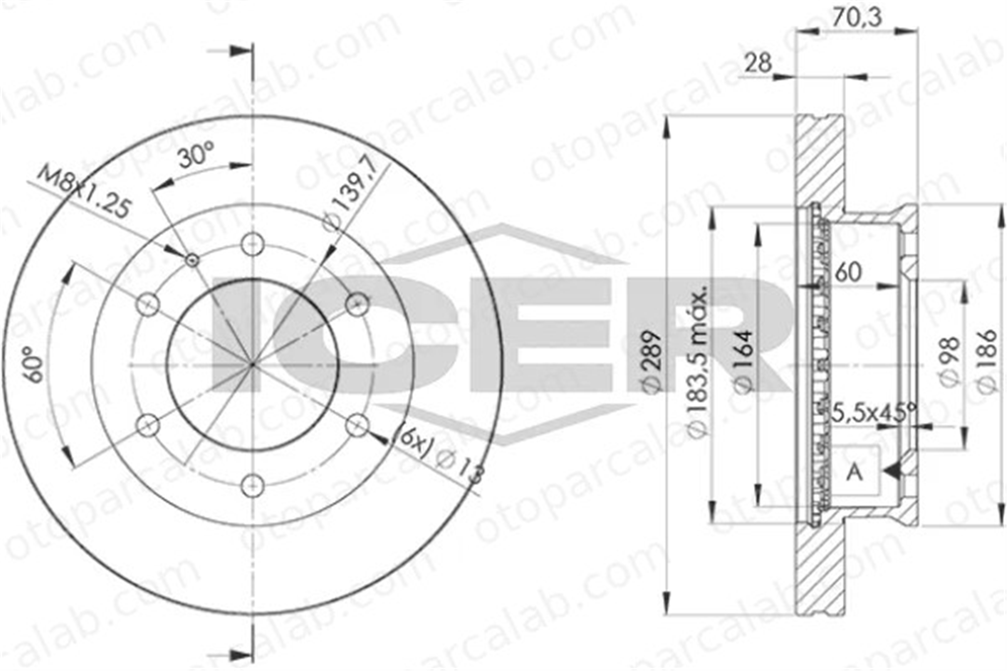 MAHER 03634 Fren Disk Ayna Ön Sağ ve Sol FORD RANGER MAZDA BT-50 Pick-up UM5133251 1490412