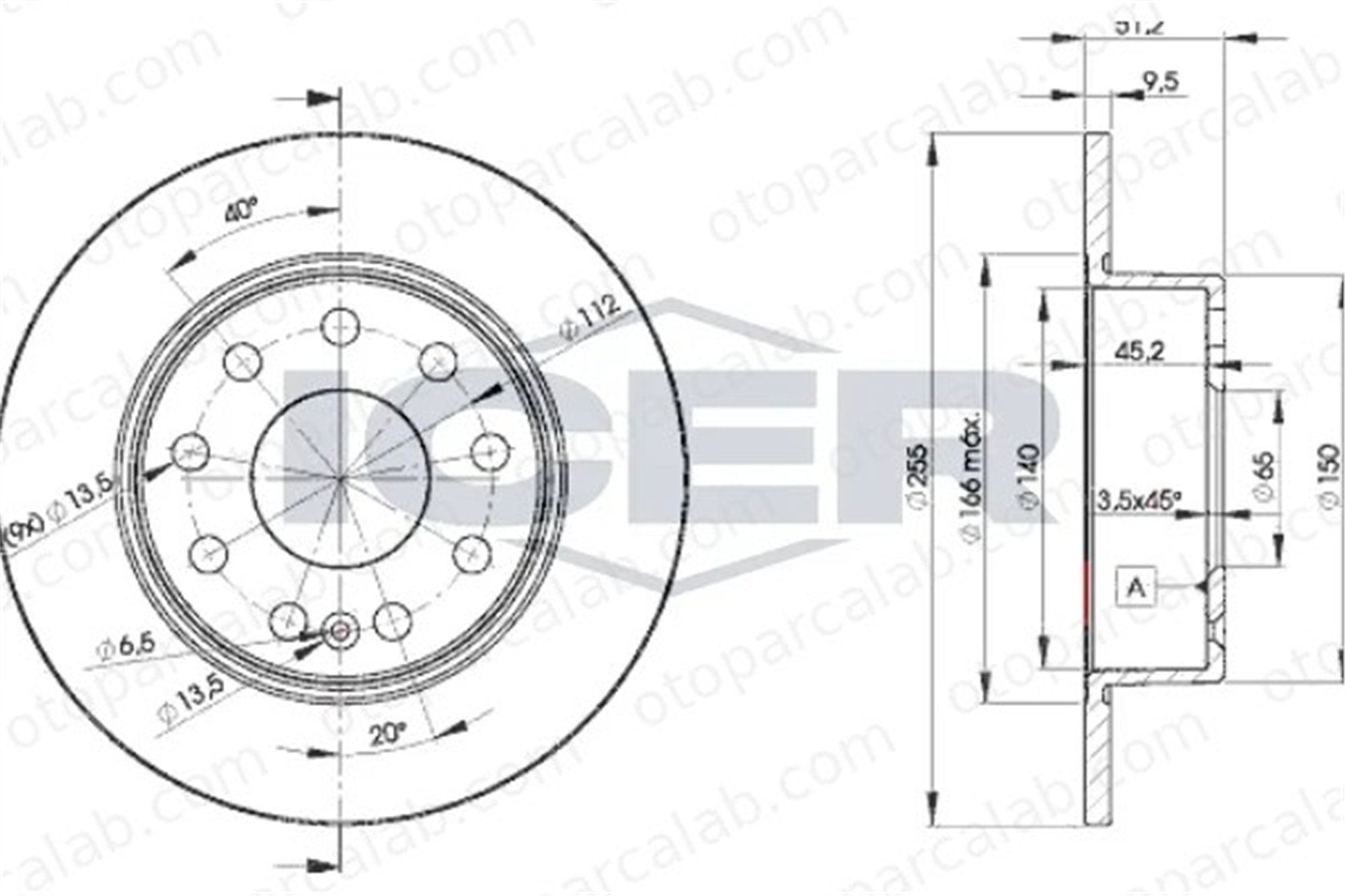 MAHER 03638 Fren Disk Ayna Arka Sağ ve Sol SEAT LEON LEON ST 1K0615601K 1K0615601AB
