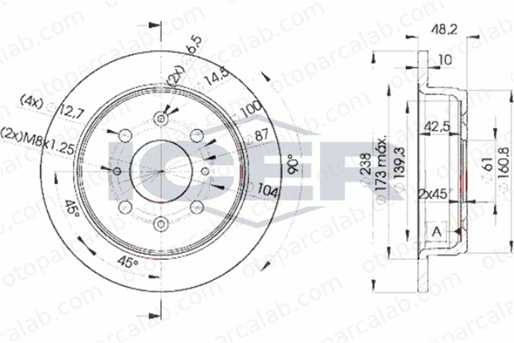 MAHER 03657 Fren Disk Ayna Arka Sağ ve Sol ROVER 200 II Hatchback 400 II 42510SK3E00 42510SE0000