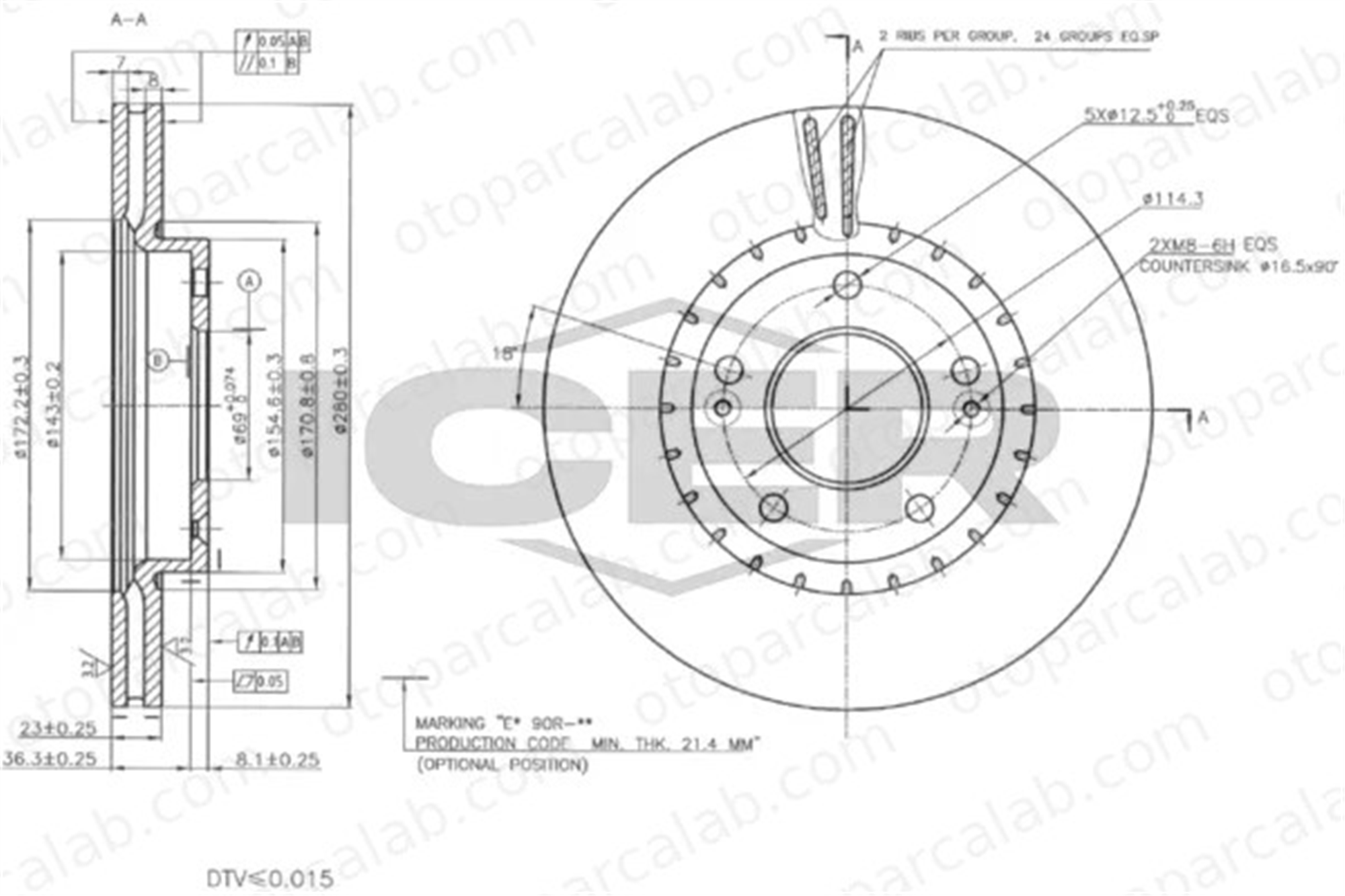 MAHER 03689 Fren Disk Ayna Ön Sağ ve Sol HYUNDAI i30 KIA CEE'D 517123X000 51712A6000
