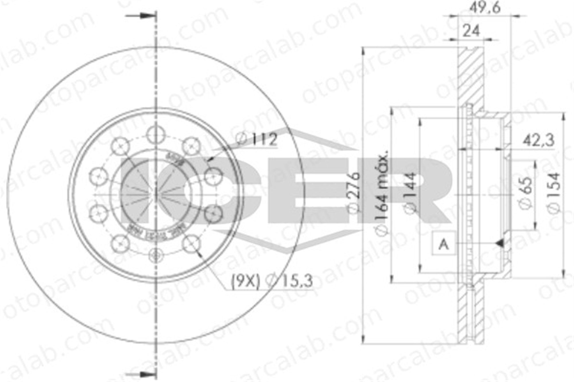 MAHER 03695 Fren Disk Ayna Ön Sağ ve Sol VW GOLF SPORTSVAN VII GOLF VII 5Q0615301A 5Q0615301E