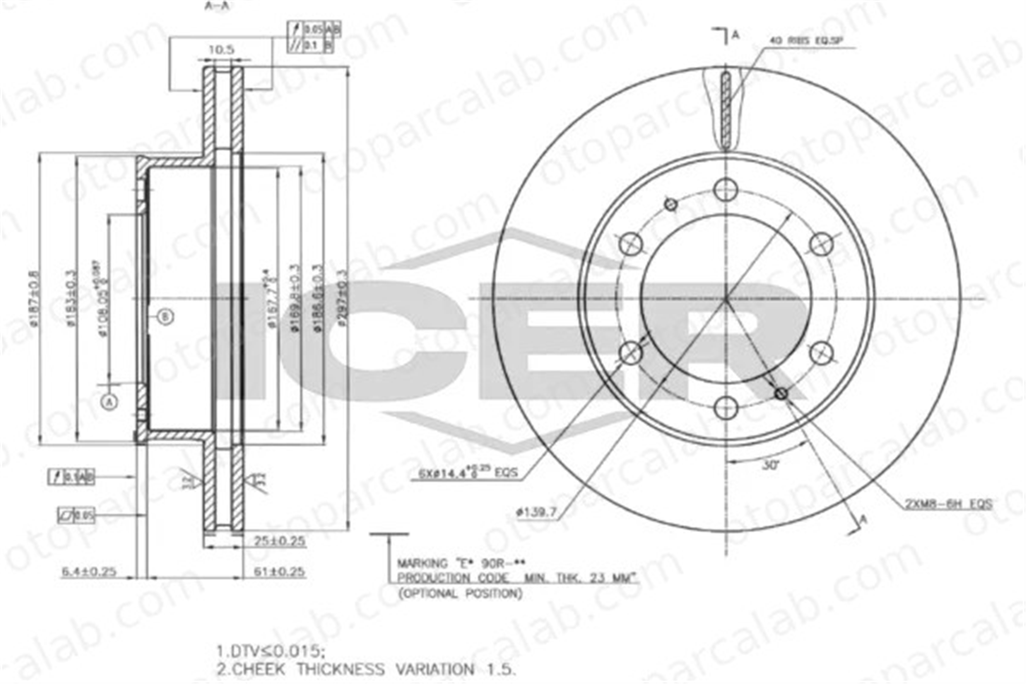 MAHER 03702 Fren Disk Ayna Ön Sağ ve Sol TOYOTA HILUX VII Pick-up 435120K060 435120K070