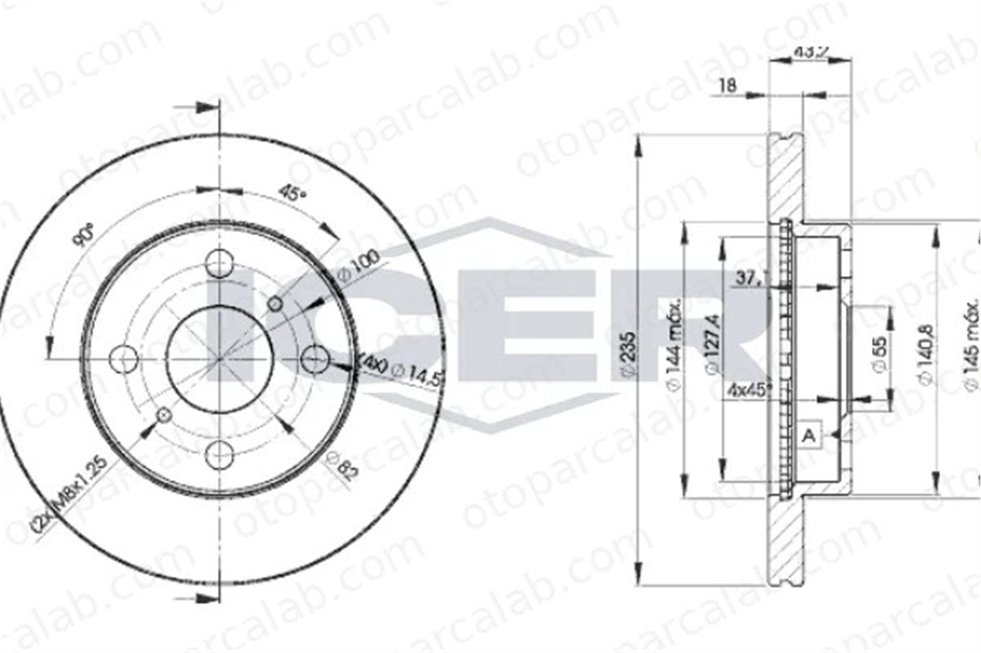 MAHER 03795 Fren Disk Ayna Ön Sağ ve Sol TOYOTA YARIS 4351252020 4351252050