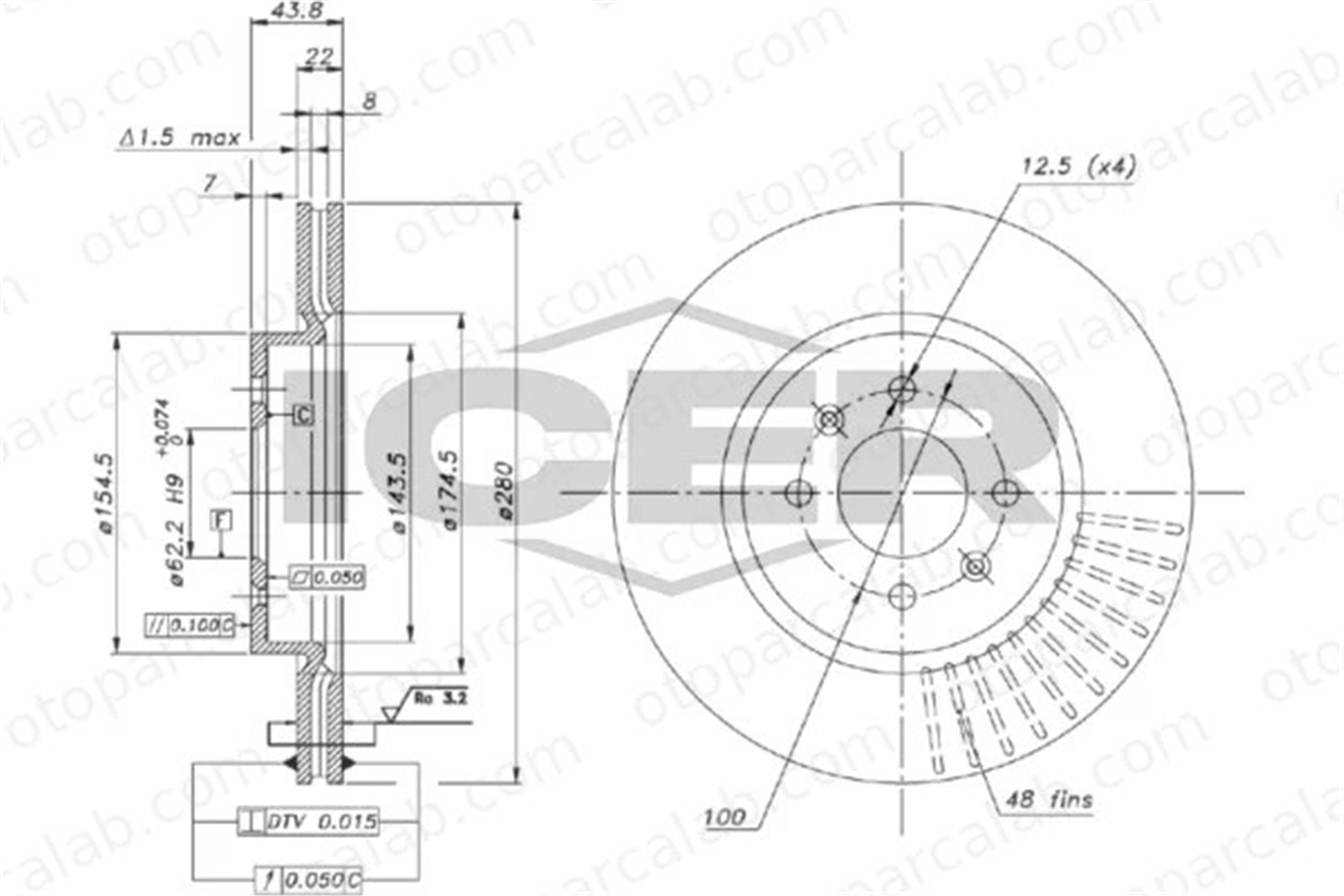 MAHER 15079 Fren Disk Ayna Ön Sağ ve Sol KIA RIO IV STONIC 51712C8500 51712H8580