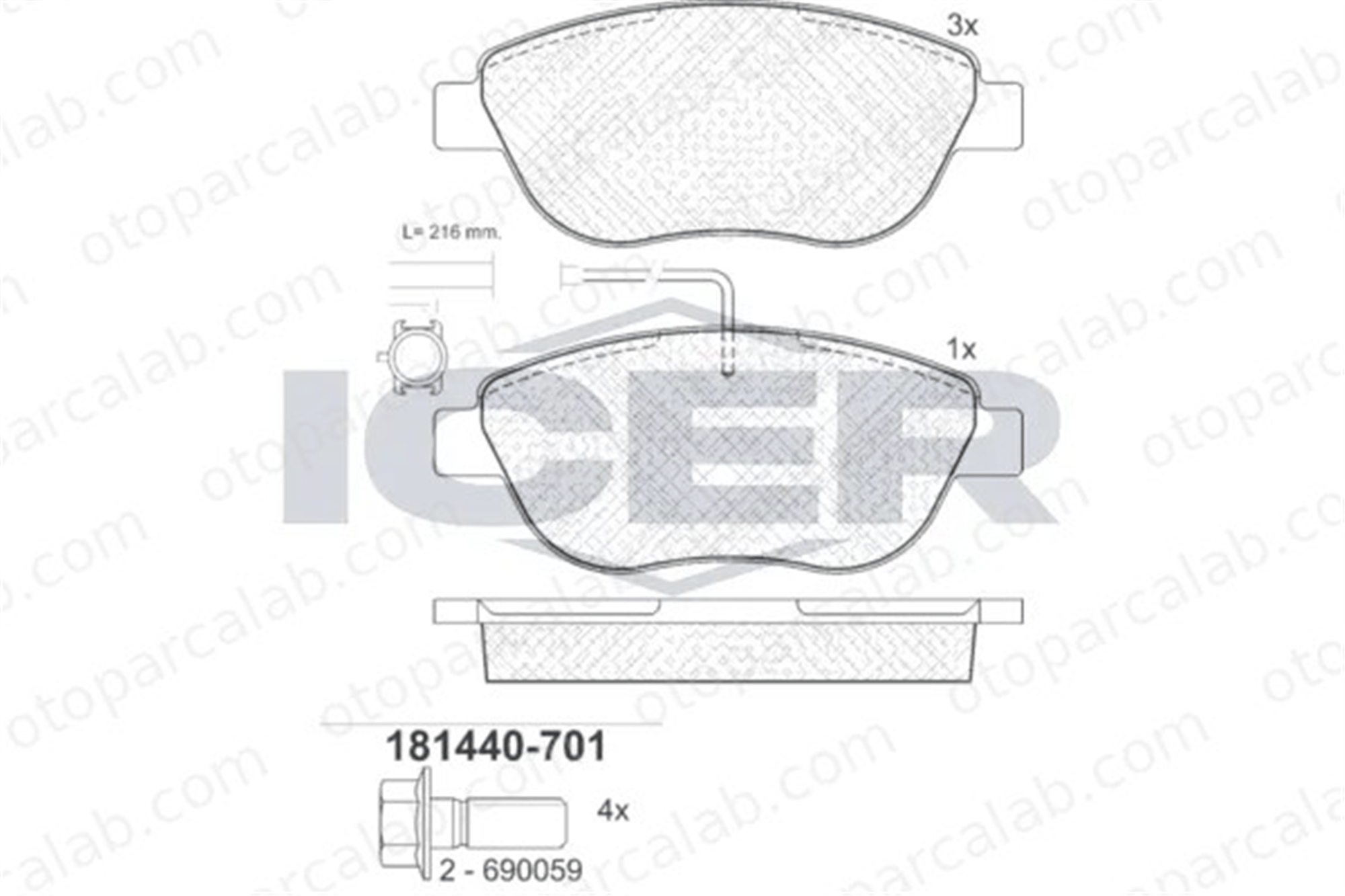 MAHER 28216 Fren Disk Balata Ön FIAT DOBLO Cargo DOBLO Minibüs/Otobüs 77362710 1605181