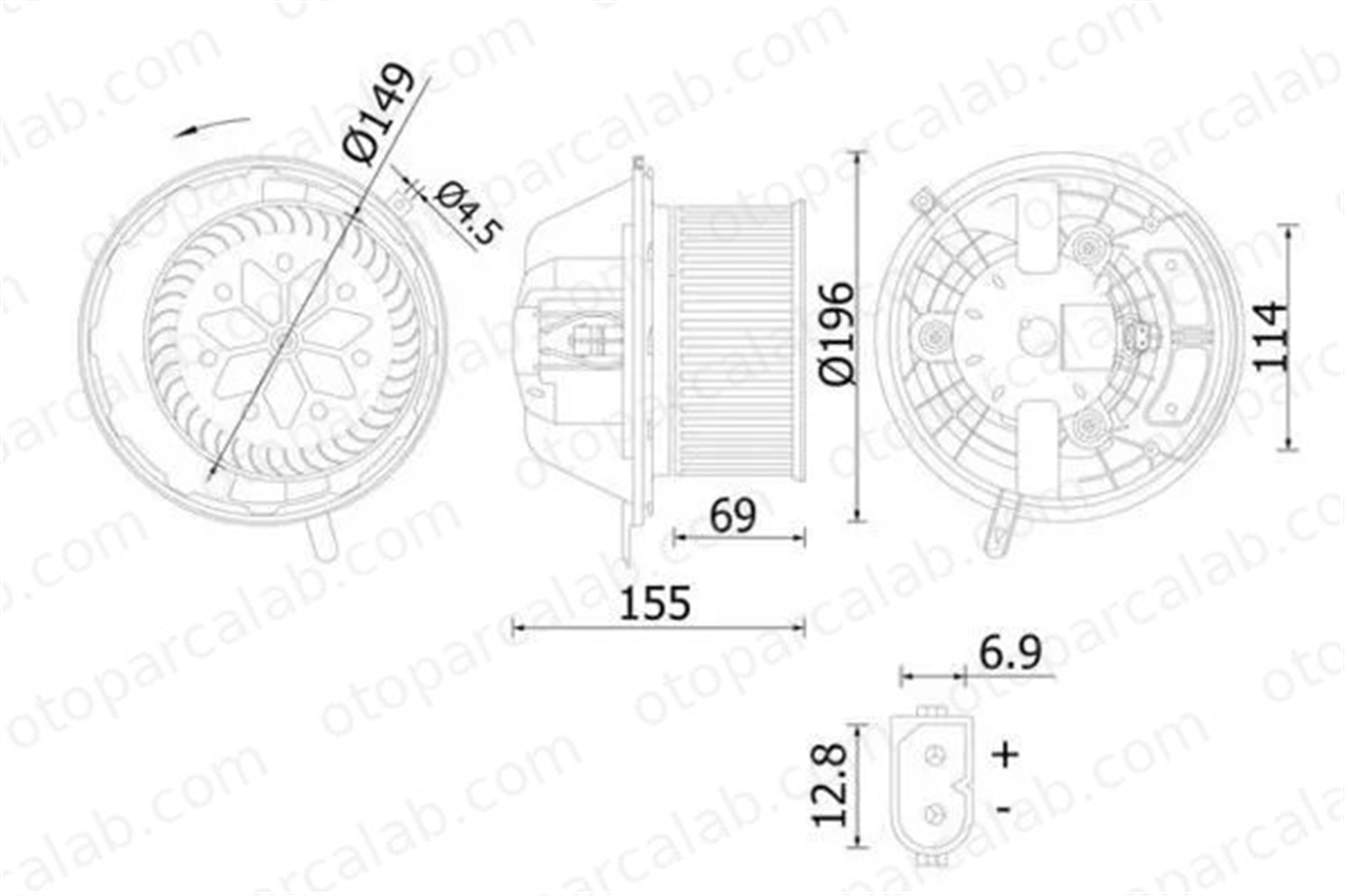 MAHLE AB 219 000S Kalorifer Motoru MERCEDES-BENZ A-SERISI B-SERISI Sports Tourer A1698200642 1698200642