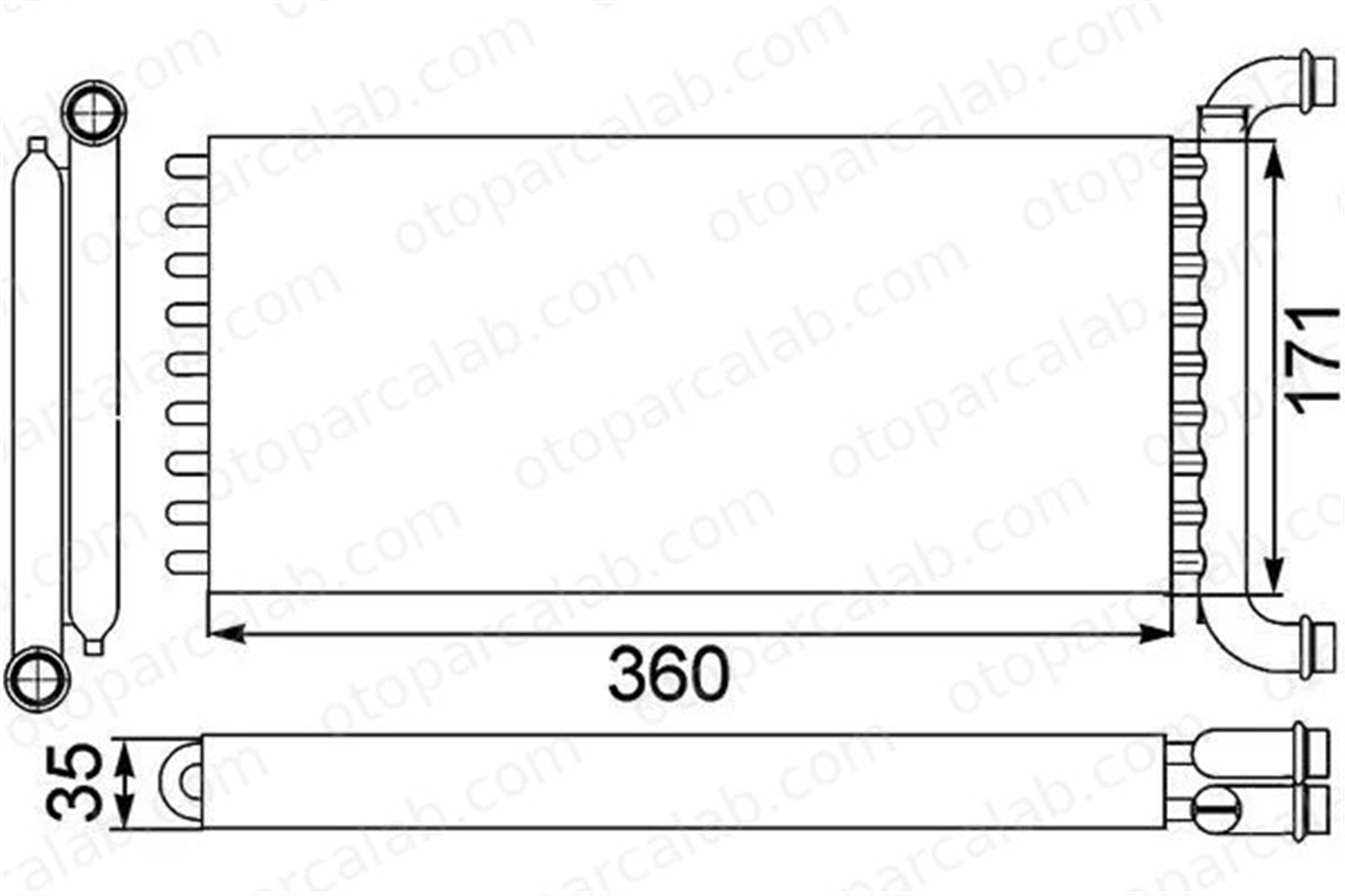 MAHLE AH 166 000P Kalorifer Radyatörü MERCEDES-BENZ SPRINTER 3,5-t Panelvan/Van SPRINTER 3,5-t Platform şasi A0038358901 2E0819017C