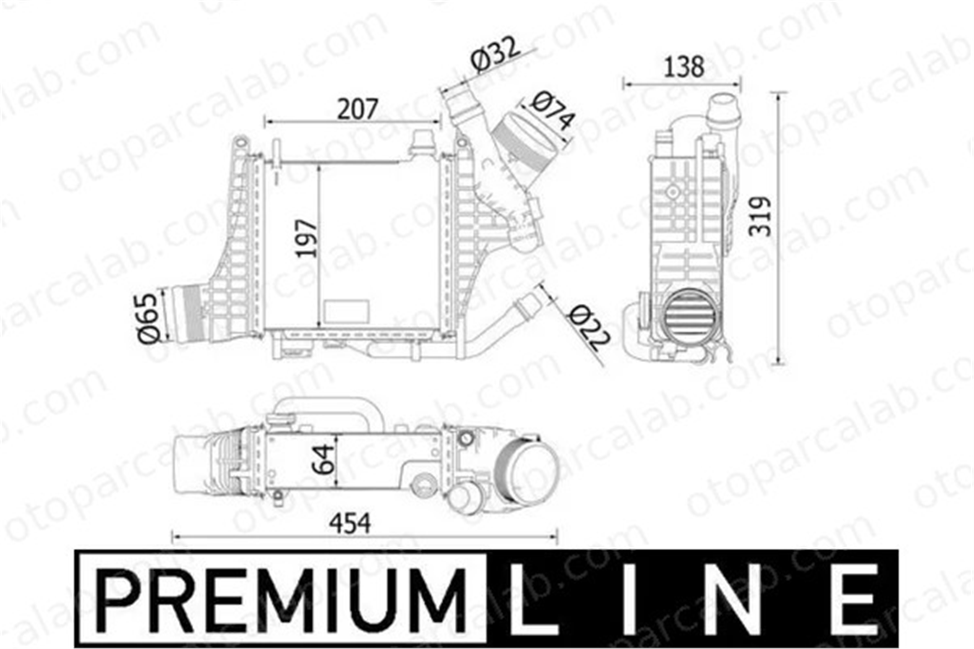 MAHLE CI 541 000P Turbo Radyatörü MERCEDES-BENZ C-SERISI C-SERISI T-Model A2640905300 A2640905200