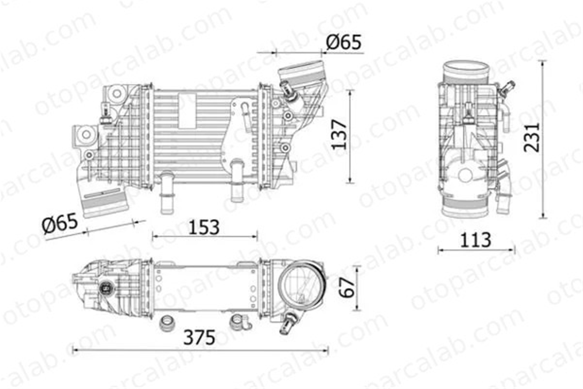 MAHLE CI 663 000P Turbo Radyatörü VW TRANSPORTER T6 / CARAVELLE T6 Minibüs/Otobüs TRANSPORTER T6 Panelvan/Van 4L145749M 04L145749M
