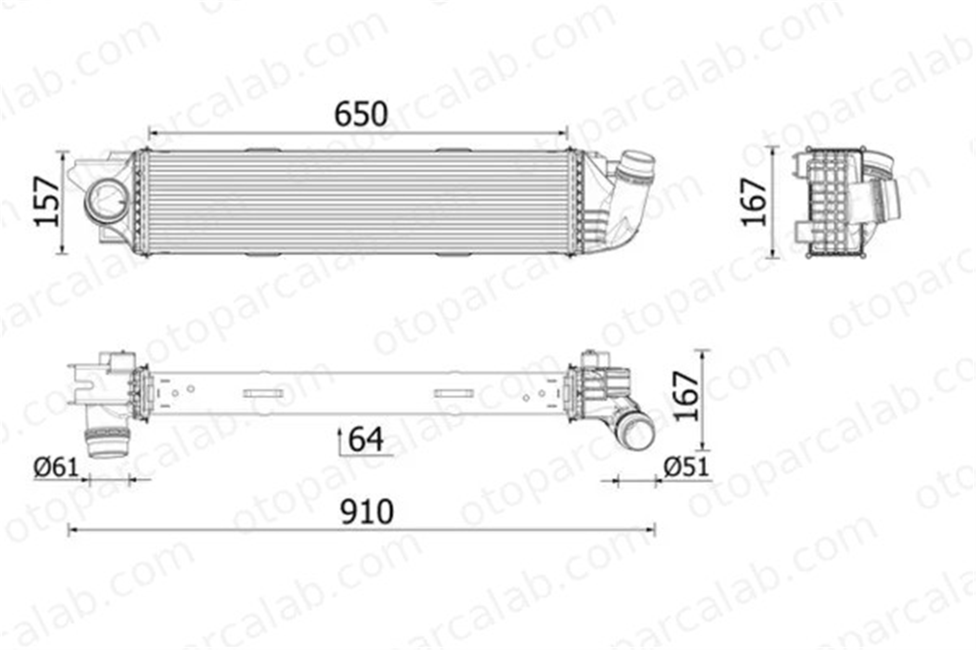 MAHLE CI 701 000P Turbo Radyatörü RENAULT TRAFIC III Minibüs/Otobüs OPEL VIVARO B Minibüs/Otobüs 144962019R 4422267