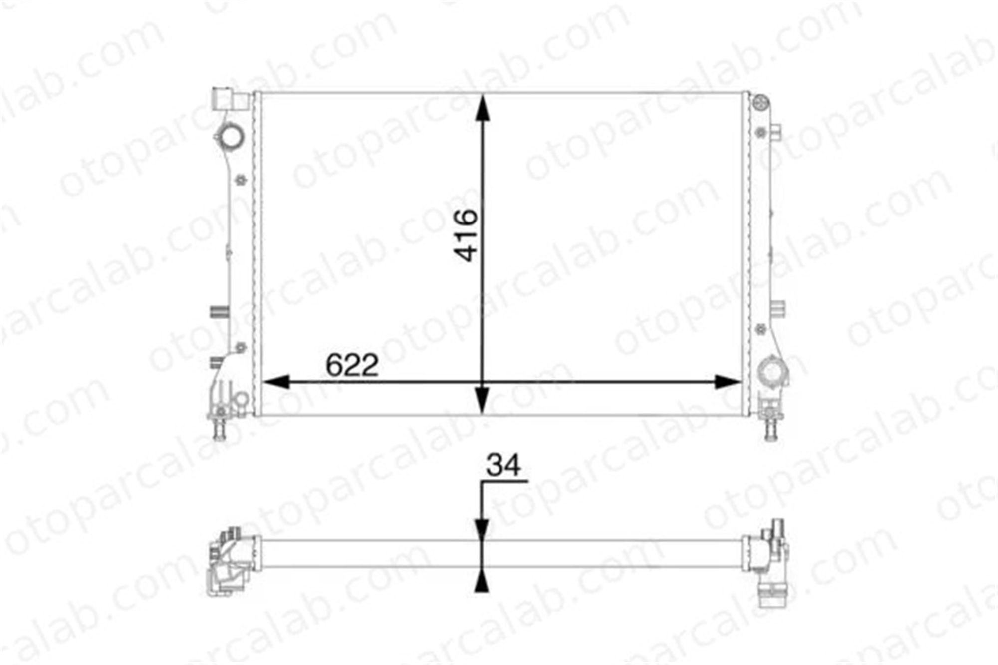 MAHLE CR 2002 000S Su Radyatörü ABARTH 500 / 595 / 695 500C / 595C / 695C 45199 FA030