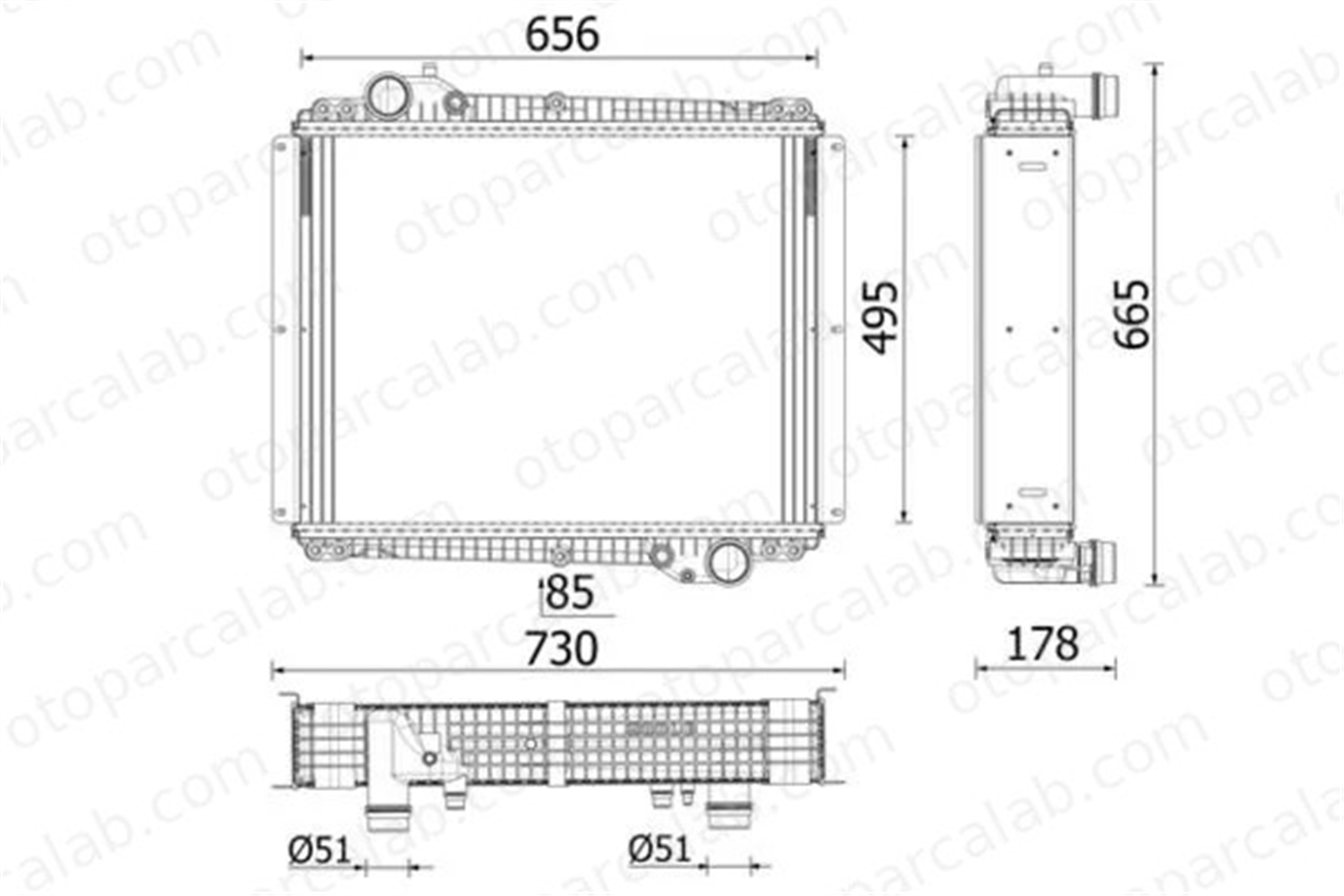 MAHLE CR 2669 000P Su Radyatörü MERCEDES-BENZ AROCS ACTROS MP4 / MP5 CR2669000P A9565000003