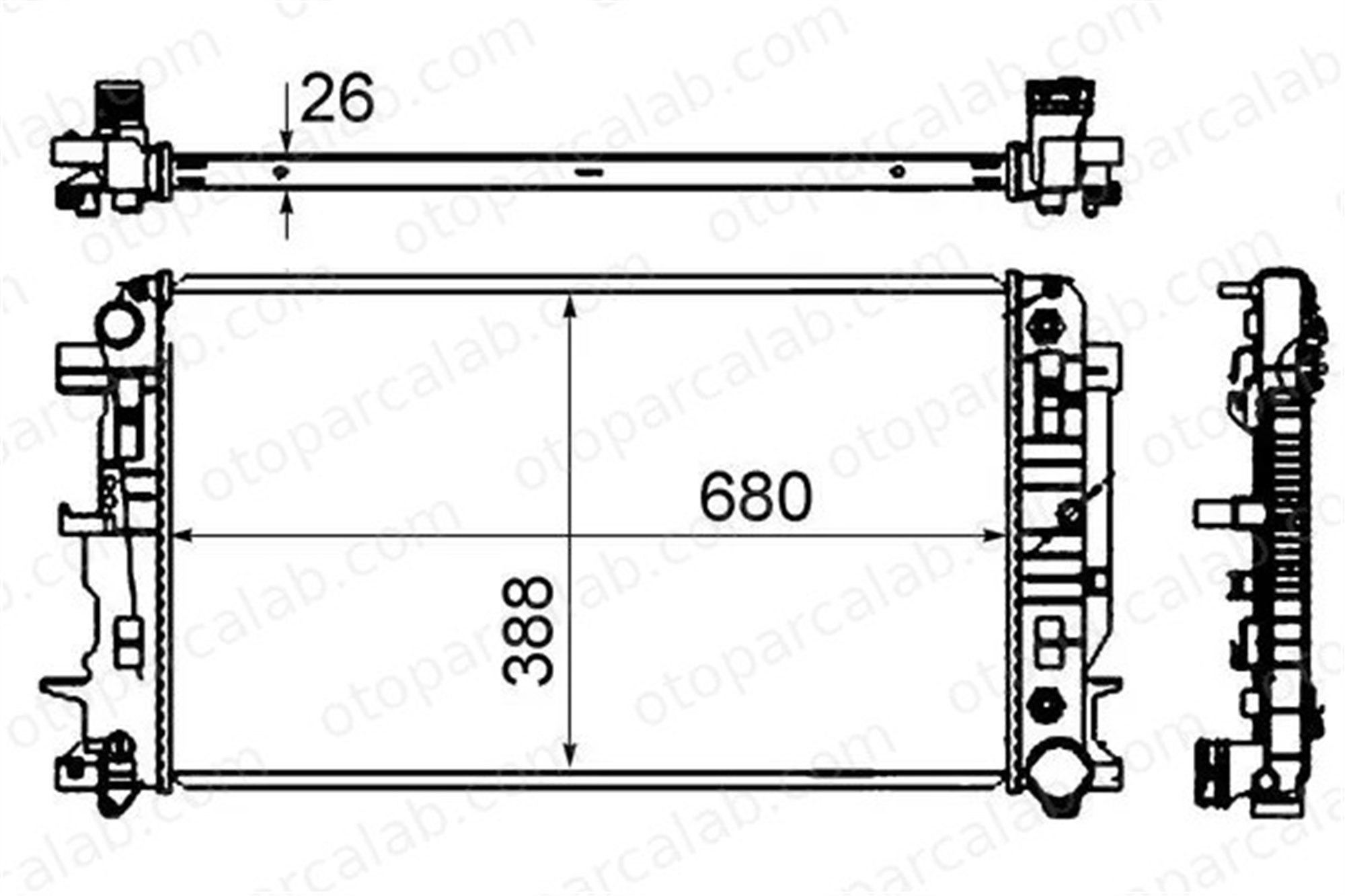 MAHLE CR 62 000S Su Radyatörü MERCEDES-BENZ SPRINTER 3,5-t Platform şasi SPRINTER 3,5-t Panelvan/Van A9065000302 9065000302