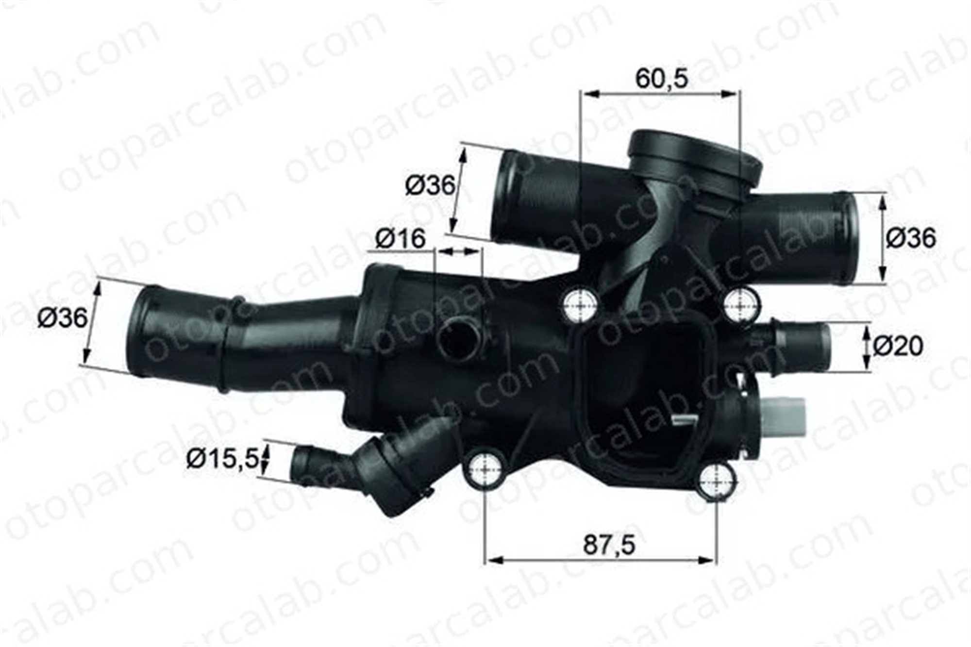 MAHLE TH 44 83 Termostat Gövdesi FORD GALAXY II LANCIA PHEDRA 1336Y9 1336X1