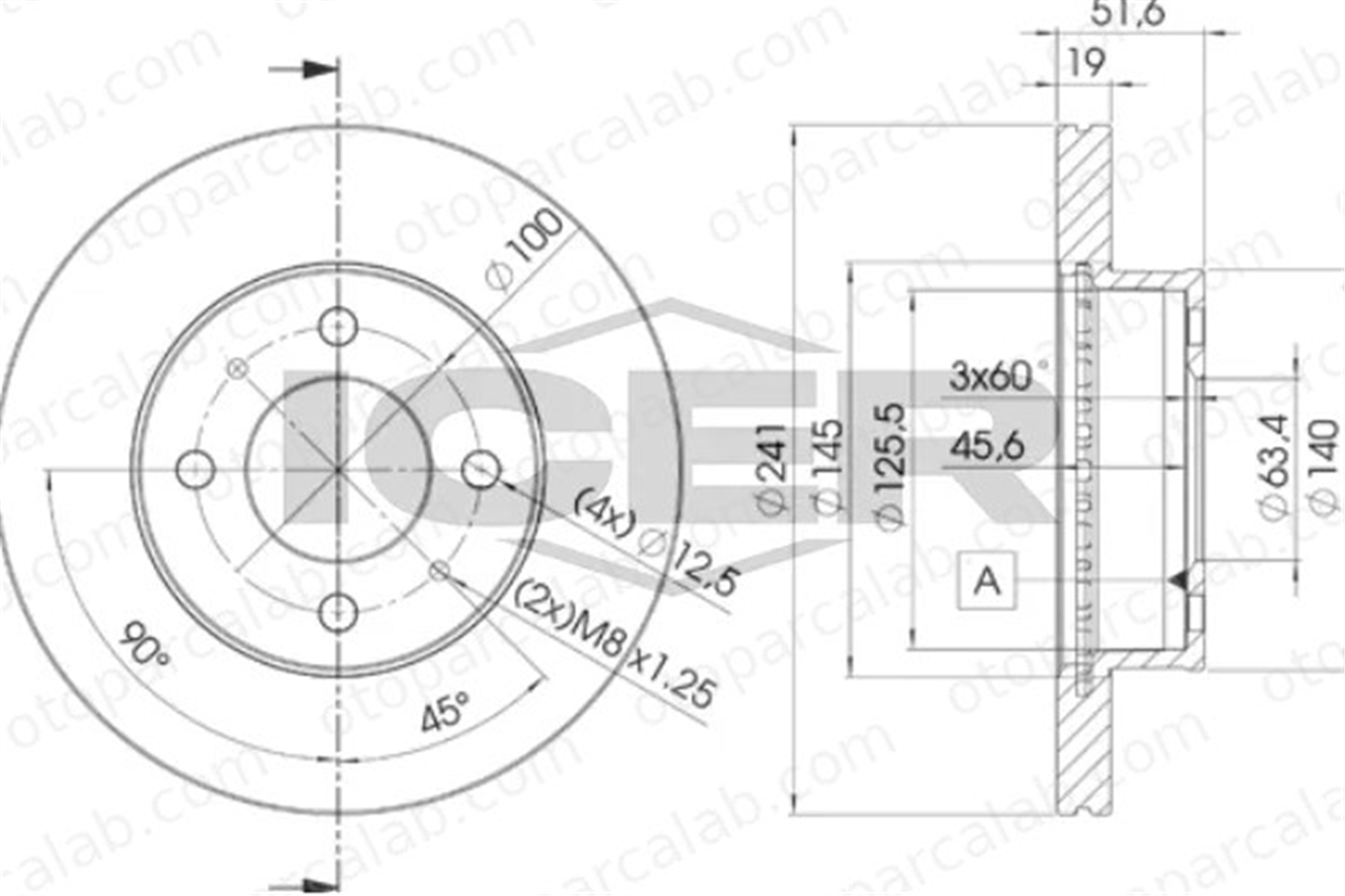 MANDO HM5171225060 Fren Disk Ayna Ön Sağ ve Sol HYUNDAI ACCENT II ACCENT II Sedan 5171225061 5171225010
