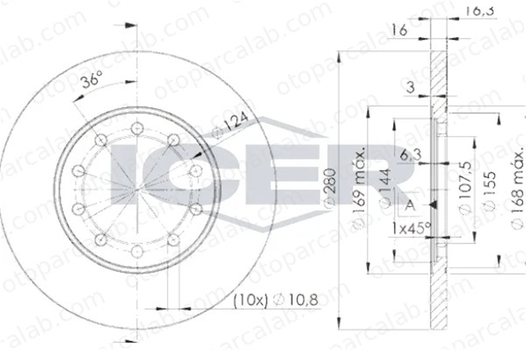 MANDO MBC035020 Fren Disk Ayna Arka Sağ ve Sol FORD TRANSIT Panelvan/Van TRANSIT Platform şasi 1371420 1464031