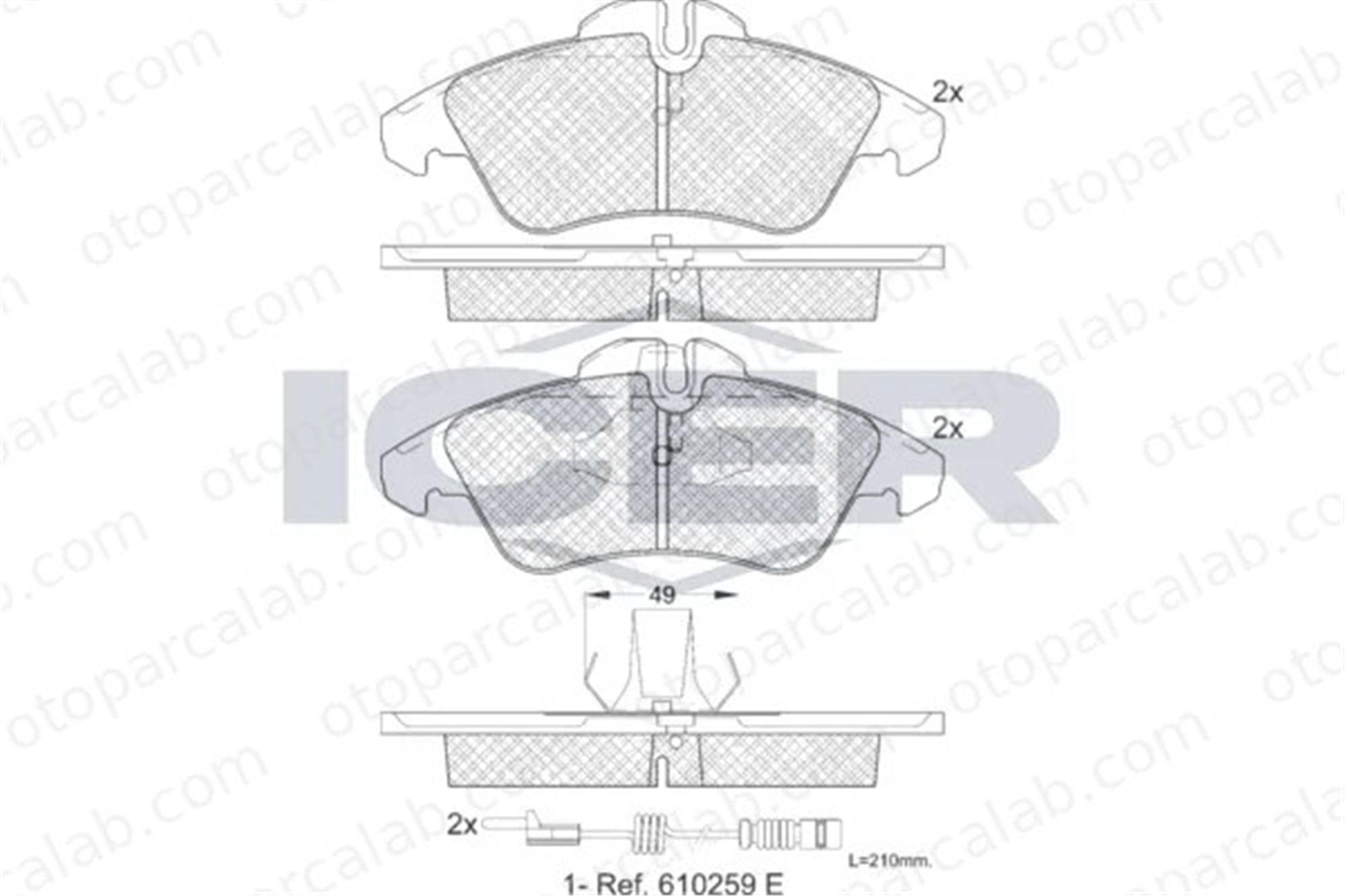 MANDO MBF010555 Fren Disk Balata Ön MERCEDES-BENZ SPRINTER 3-t Panelvan/Van SPRINTER 3-t Minibüs/Otobüs MBF010555 5103794AA