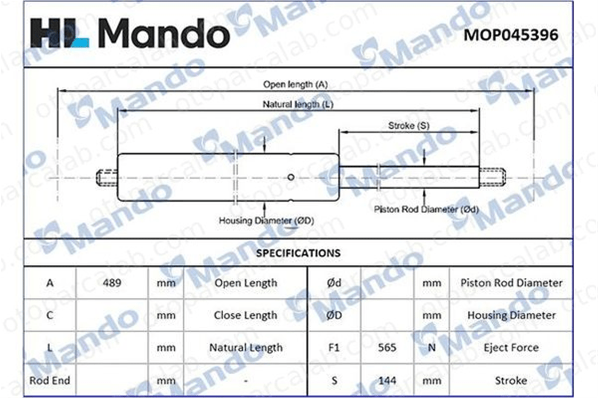 MANDO MOP045396 Bagaj Amortisörü Sağ veya Sol FORD SIERRA II Hatchback SIERRA I Hatchback MOP045396 1637863