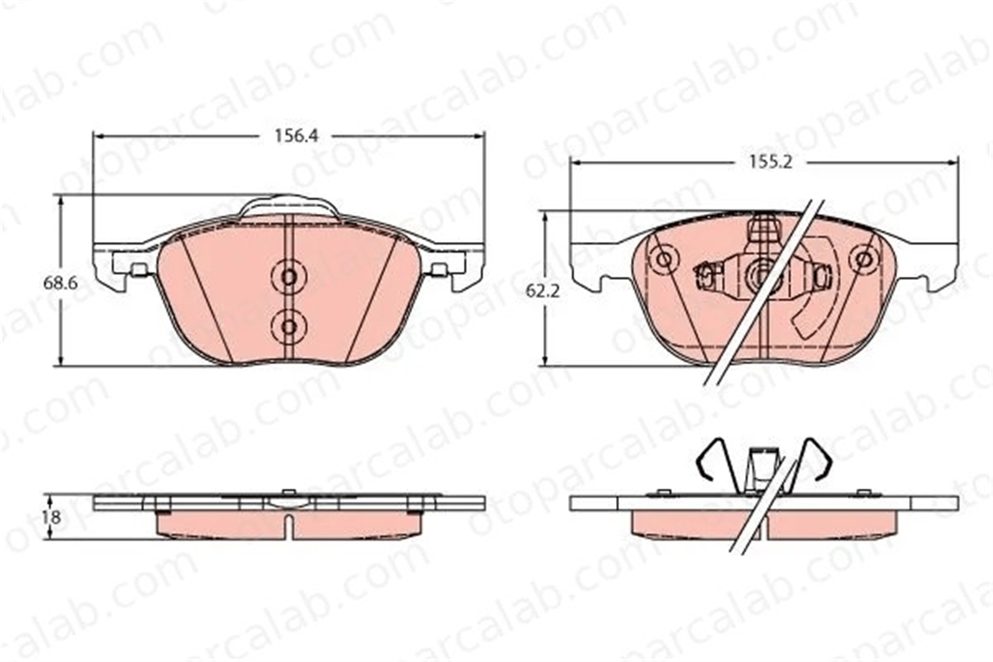 MARGO 2200007 Fren Disk Balata Ön FORD FOCUS III FOCUS III Turnier 2614606 MEAV6J2K021AA