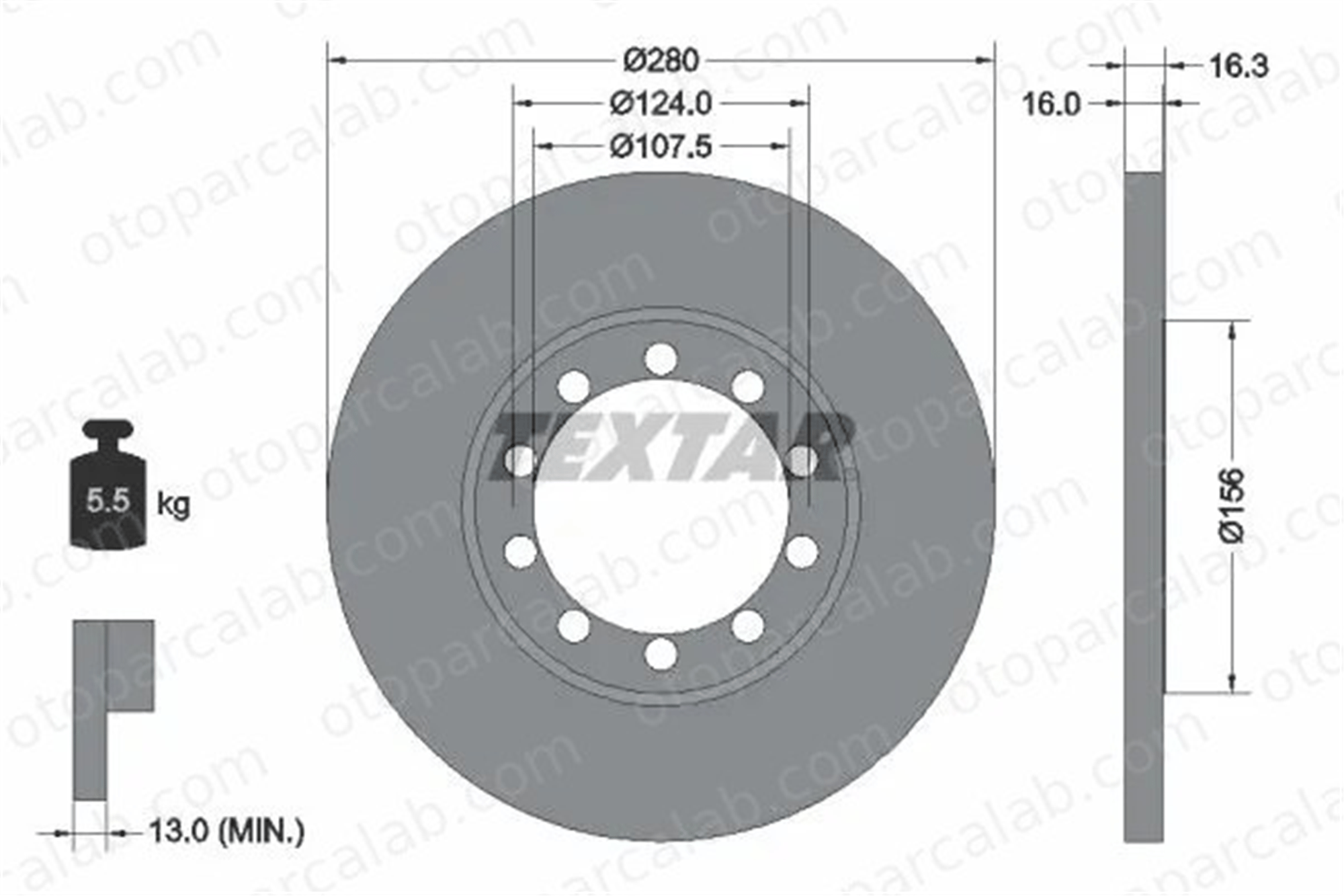 MARGO 2210016 Fren Disk Ayna Arka Sağ ve Sol FORD TRANSIT Panelvan/Van TRANSIT Platform şasi 1451765 1371420