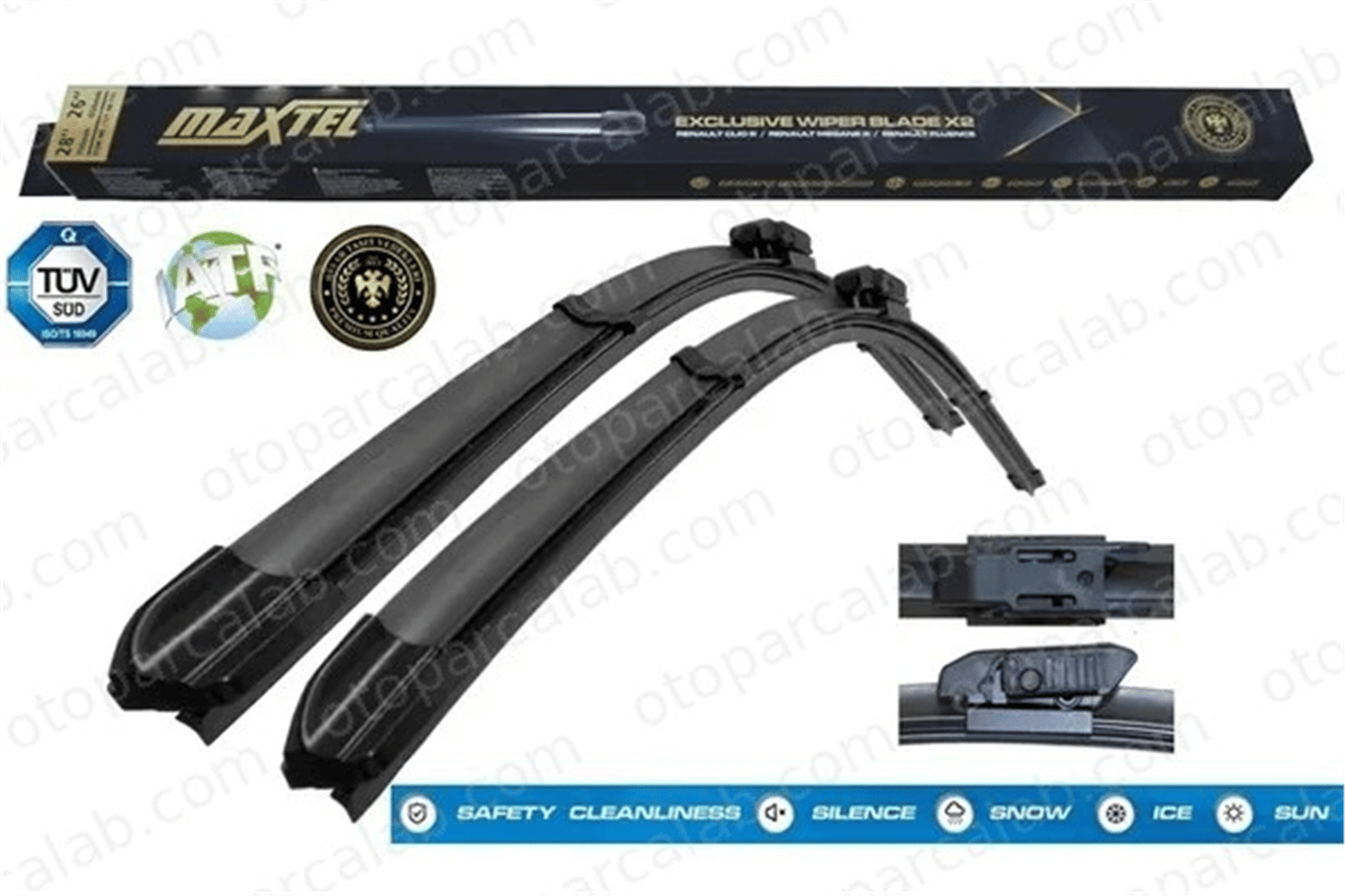 MAXTEL 12115137 Silecek Süpürgesi Ön Muz Tip 550/400 mm - 22/16 inç FORD TRANSIT Panelvan/Van TRANSIT Platform şasi 50516364 71802624