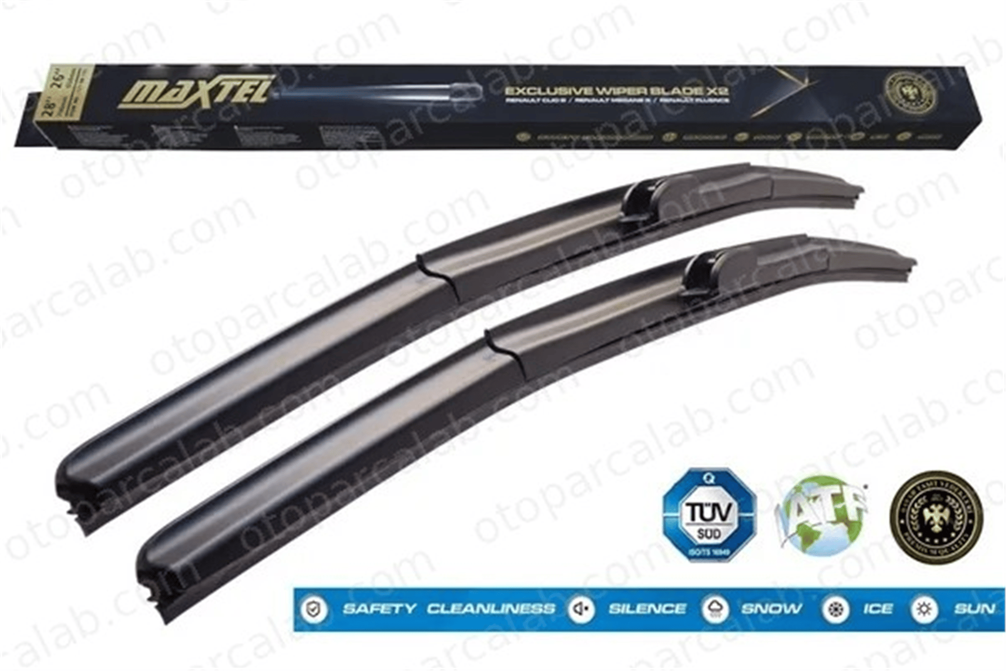 MAXTEL 12412801 Silecek Süpürgesi Ön Hybrid Tip FORD TRANSIT Platform şasi TRANSIT Panelvan/Van 76620SWAG11 76630SWAA01