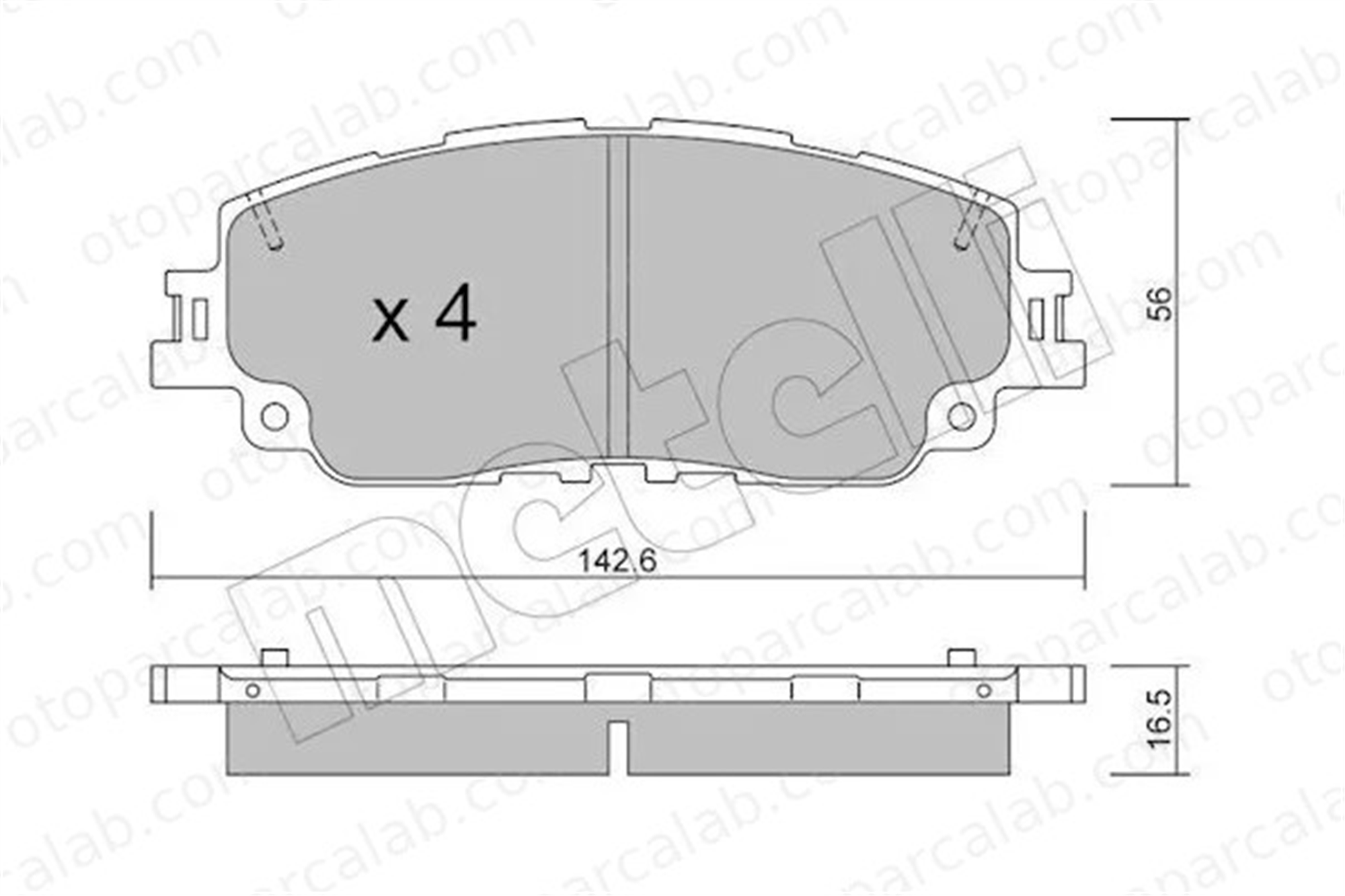 METELLI 22-1227-0 Fren Disk Balata Ön TOYOTA CAMRY RAV 4 V 44650E060 04465-0E060