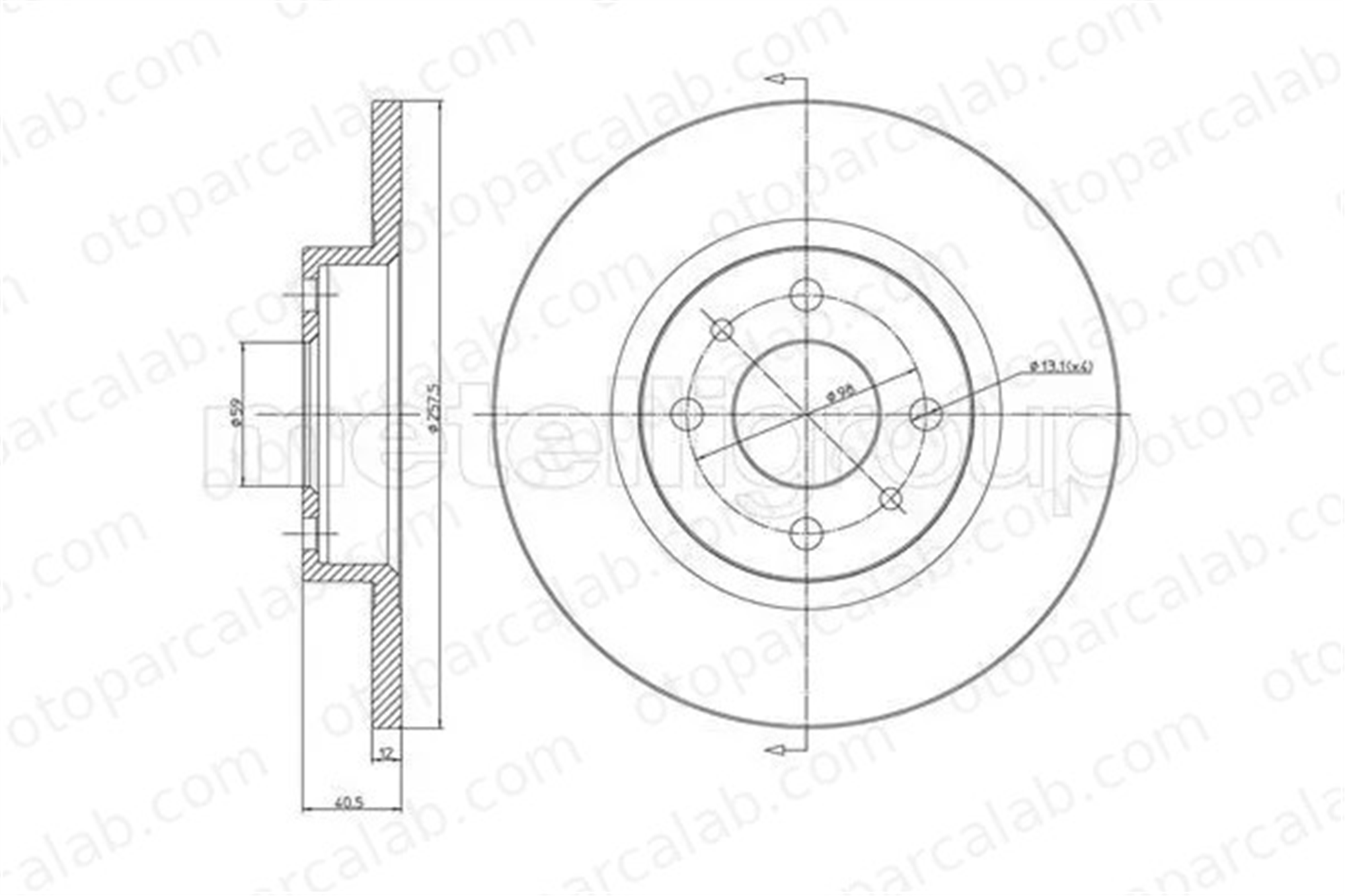 METELLI 23-0179 Fren Disk Ayna Ön Sağ ve Sol FIAT TIPO PANDA 46820655 51866264