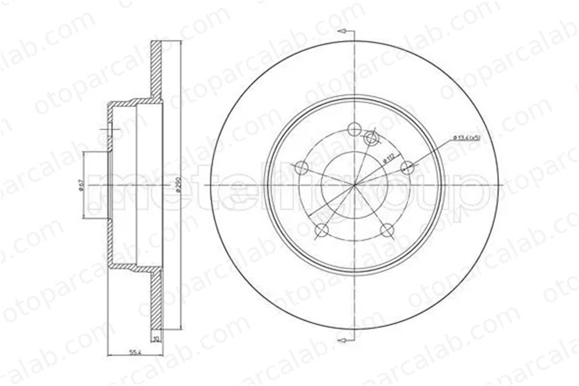 METELLI 23-0485C Fren Disk Ayna Arka Sağ ve Sol MERCEDES-BENZ C-SERISI T-Model C-SERISI 2104230612 2104231012