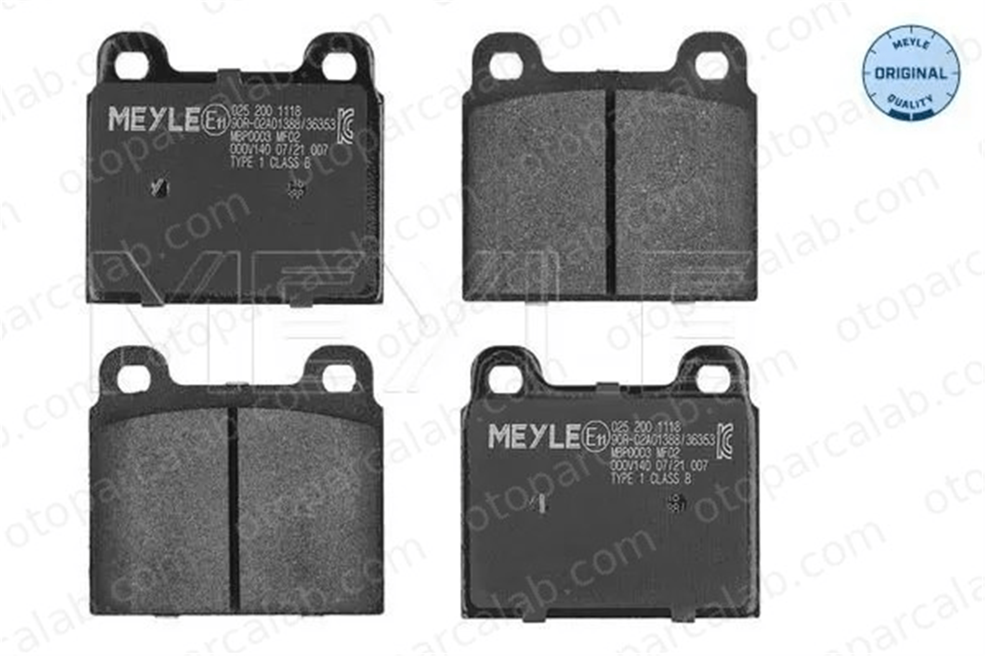 MEYLE 025 200 1118 Fren Disk Balata Ön VW TRANSPORTER T3 Minibüs/Otobüs TRANSPORTER T3 Panelvan/Van 251698151D 211615115D