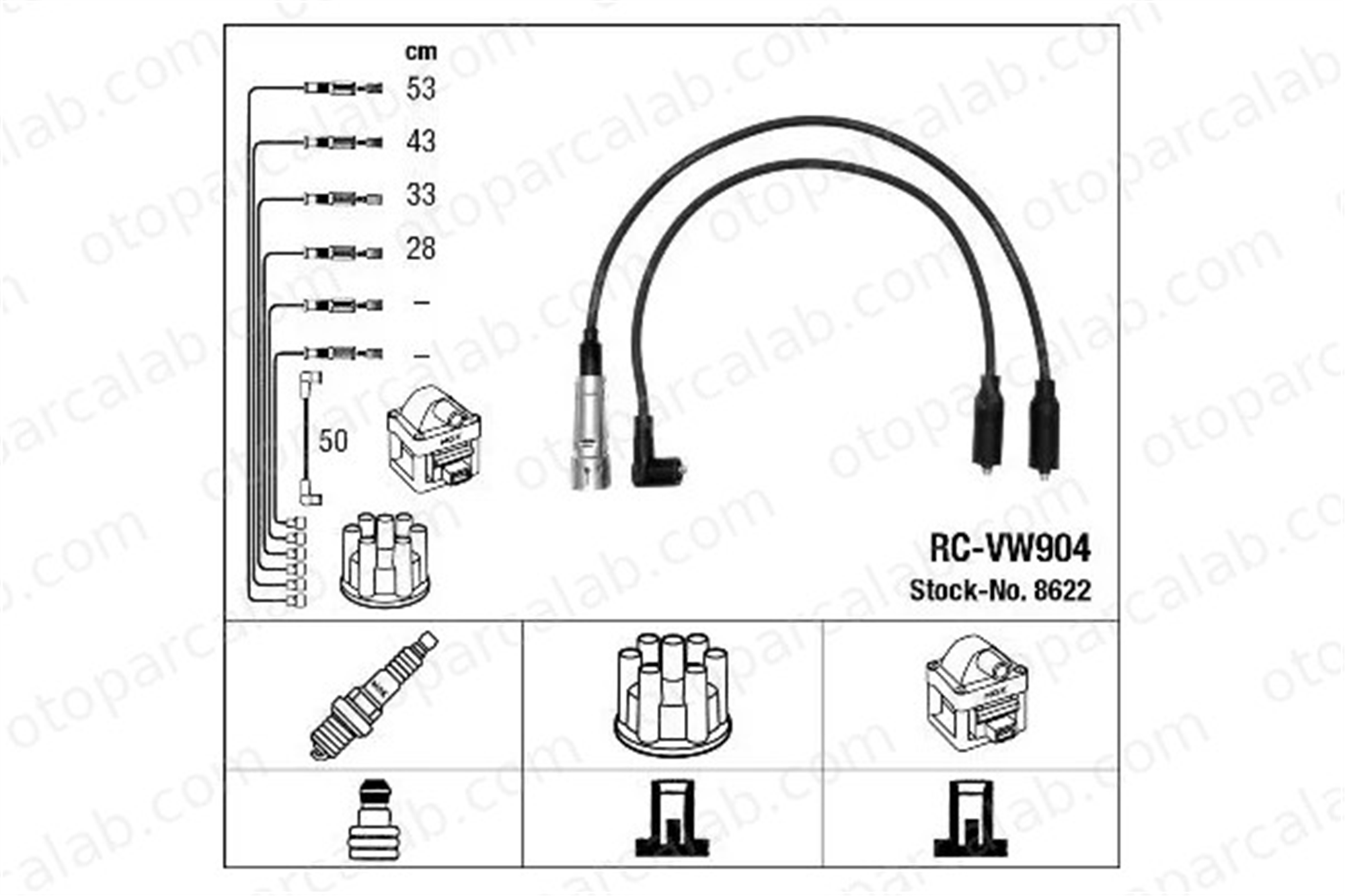 MGA 35274 Buji Kablosu VW PASSAT B3/B4 Variant PASSAT B3/B4 N10070210 N10050202