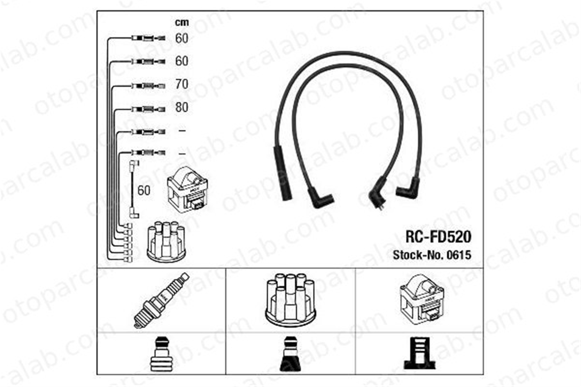 MGA 35327 Buji Kablosu FORD SCORPIO I SIERRA I Hatchback 1063611 A970X12280GA