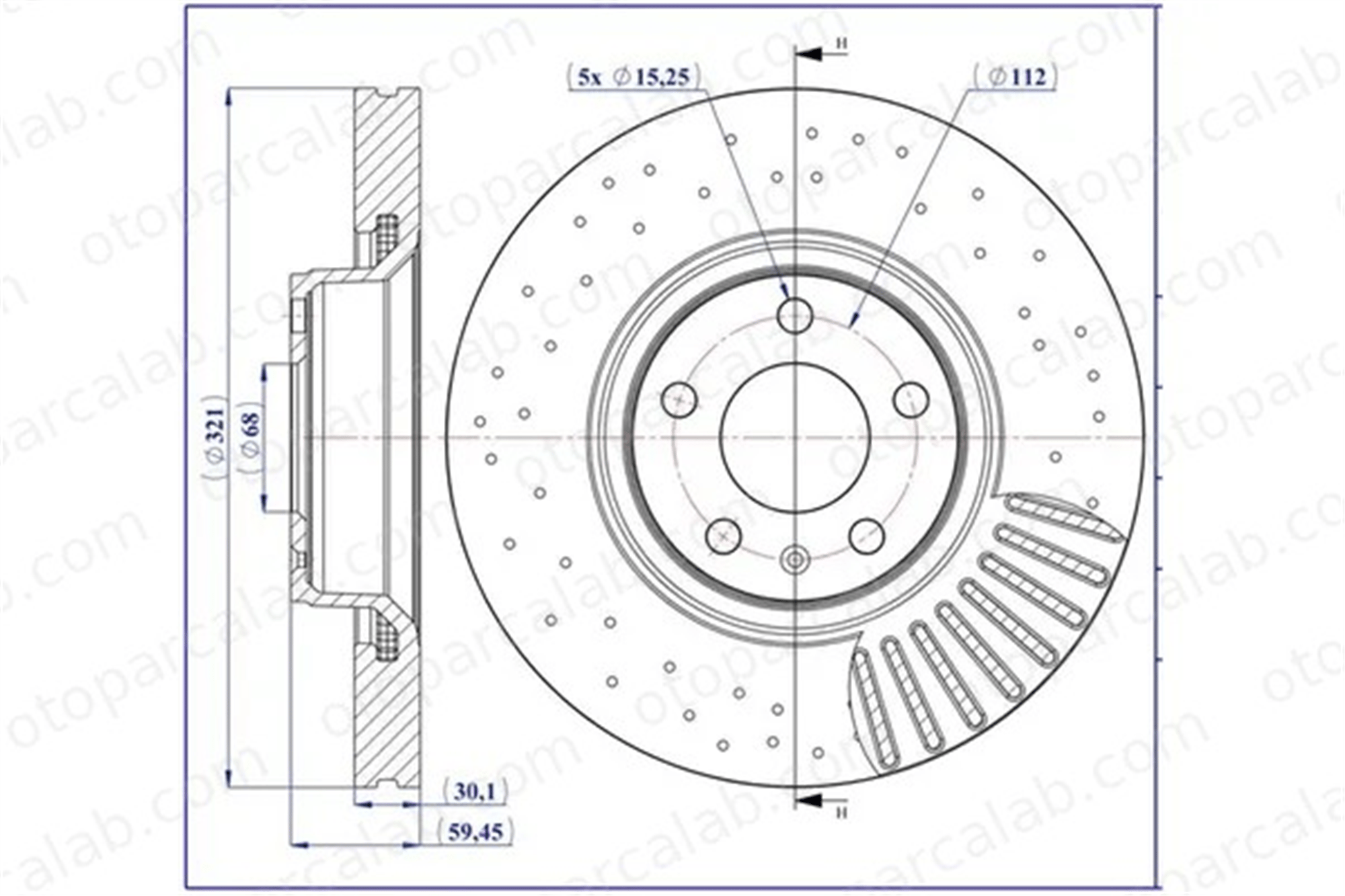 MGA 50350PC Fren Disk Ayna Ön Sağ ve Sol AUDI A6 C6 Avant A6 C6 4F0615301E