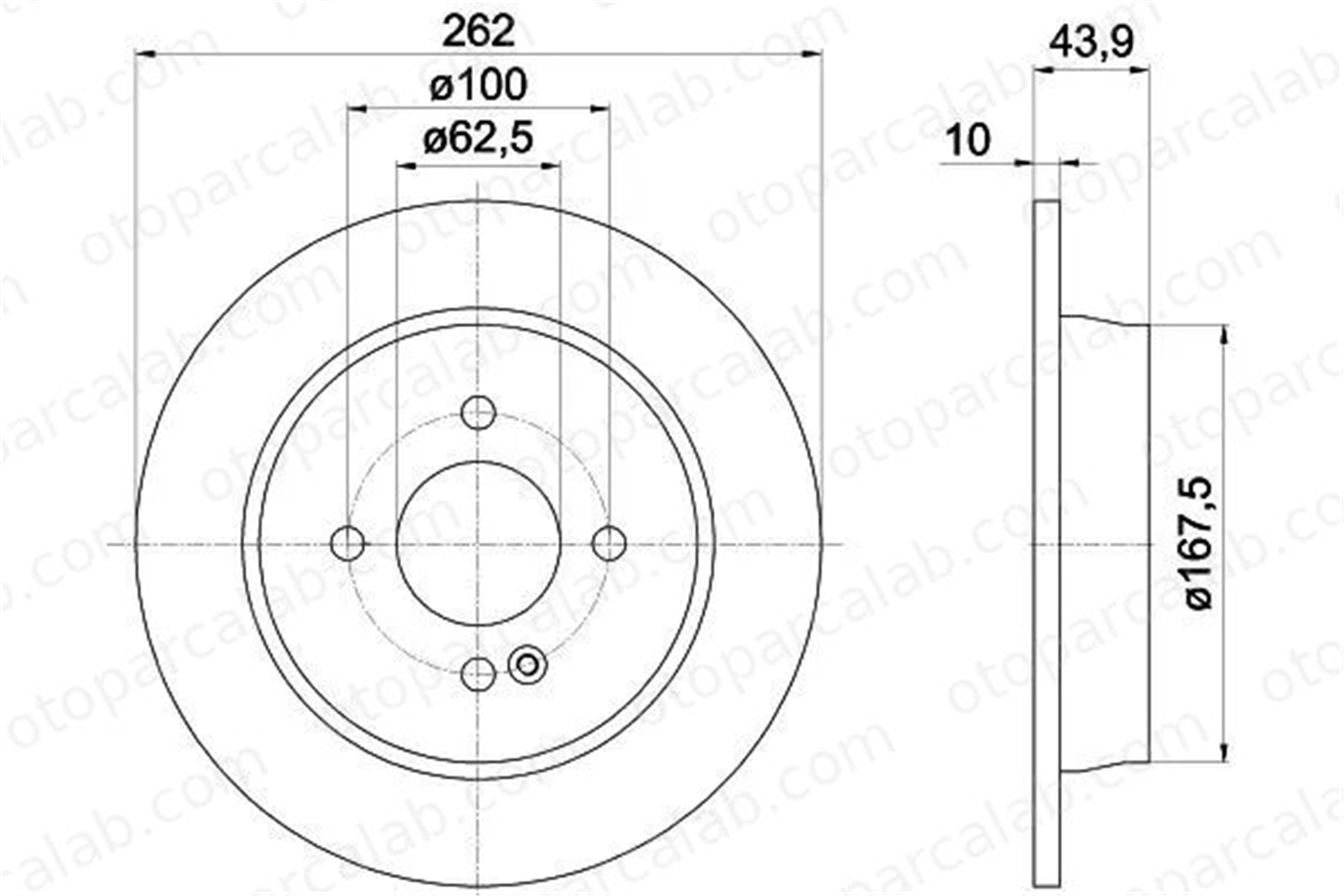 MGA 50382 Fren Disk Ayna Arka Sağ ve Sol HYUNDAI i20 II KIA RIO IV 584110U300 58411C8000