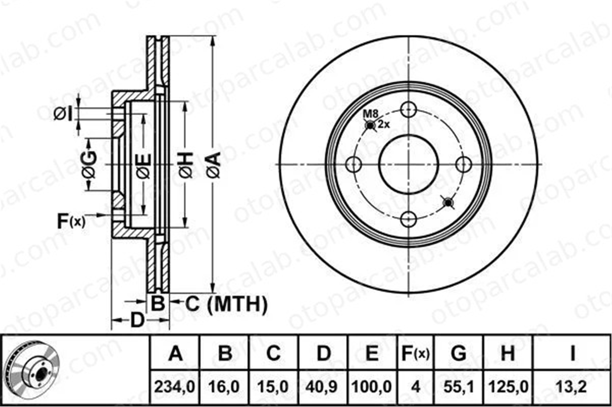 MGA 50389 Fren Disk Ayna Ön Sağ ve Sol DAIHATSU SIRION YRV 43512B1050000 43512B1050