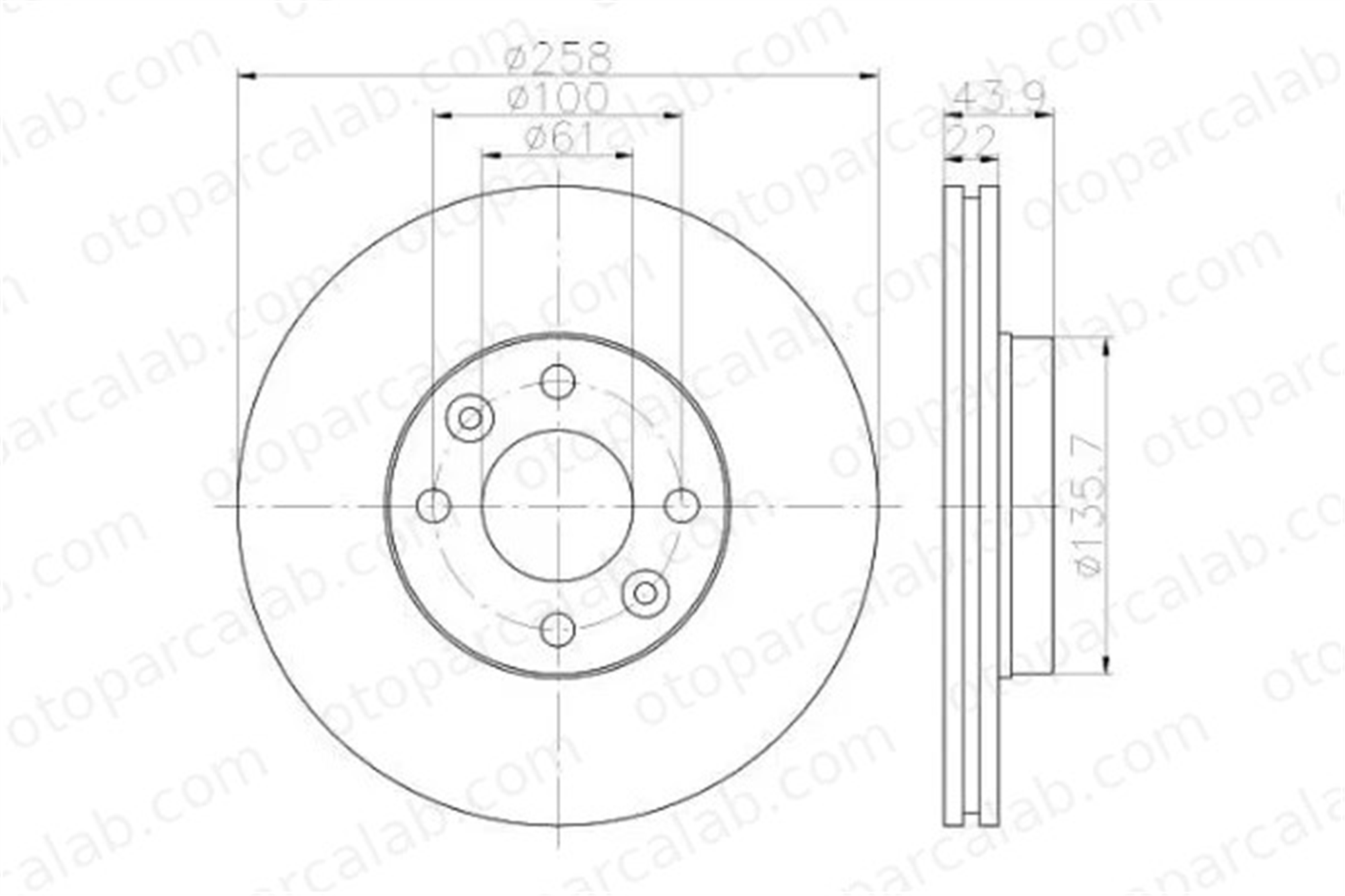 MGA 50413 Fren Disk Ayna Ön Sağ ve Sol RENAULT KANGOO / GRAND KANGOO II KANGOO Express 402061200R 4154200101