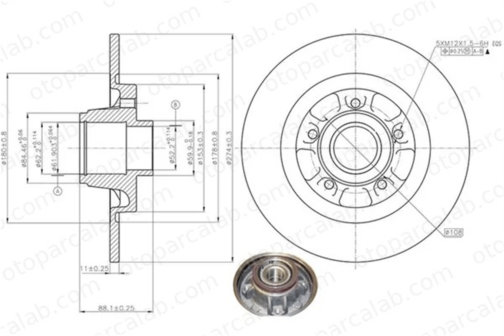 MGA 50421 Fren Disk Ayna Arka Sağ ve Sol RENAULT KANGOO / GRAND KANGOO II KANGOO Express 8200381148 4154200302