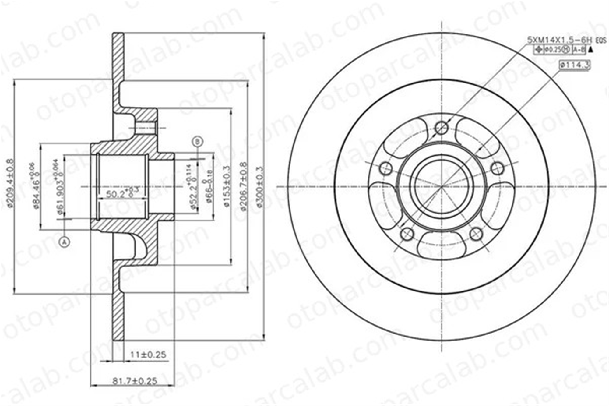 MGA 50427 Fren Disk Ayna Arka Sağ ve Sol RENAULT LAGUNA III LAGUNA III Grandtour 432027112R 402020003R