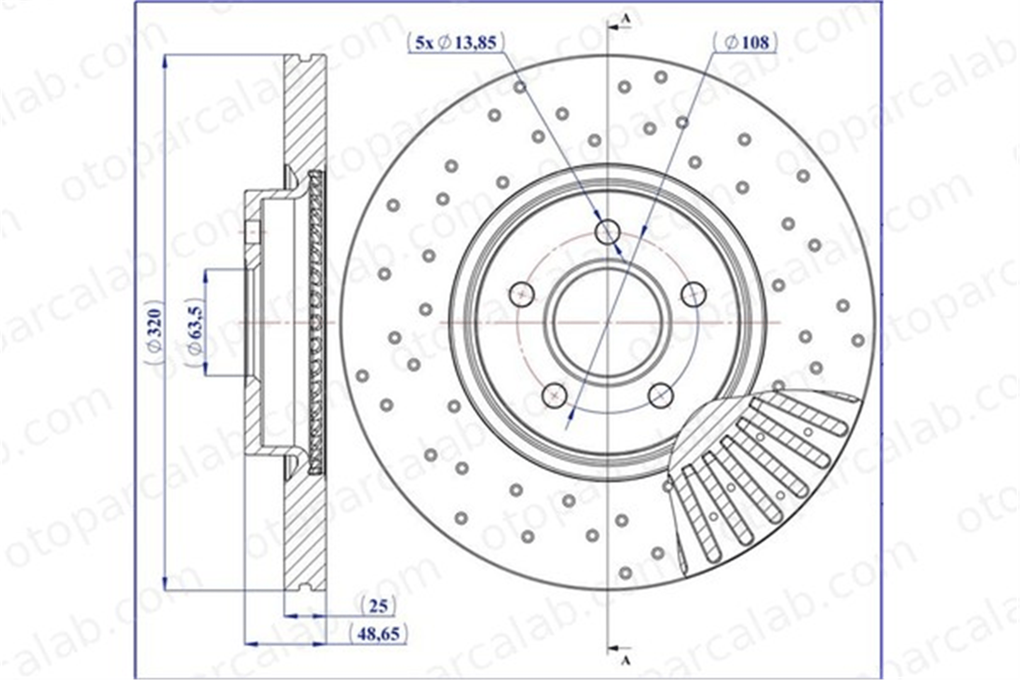 MGA 50454PC Fren Disk Ayna Ön Sağ ve Sol FORD C-MAX II VOLVO V50 1520297 1223664
