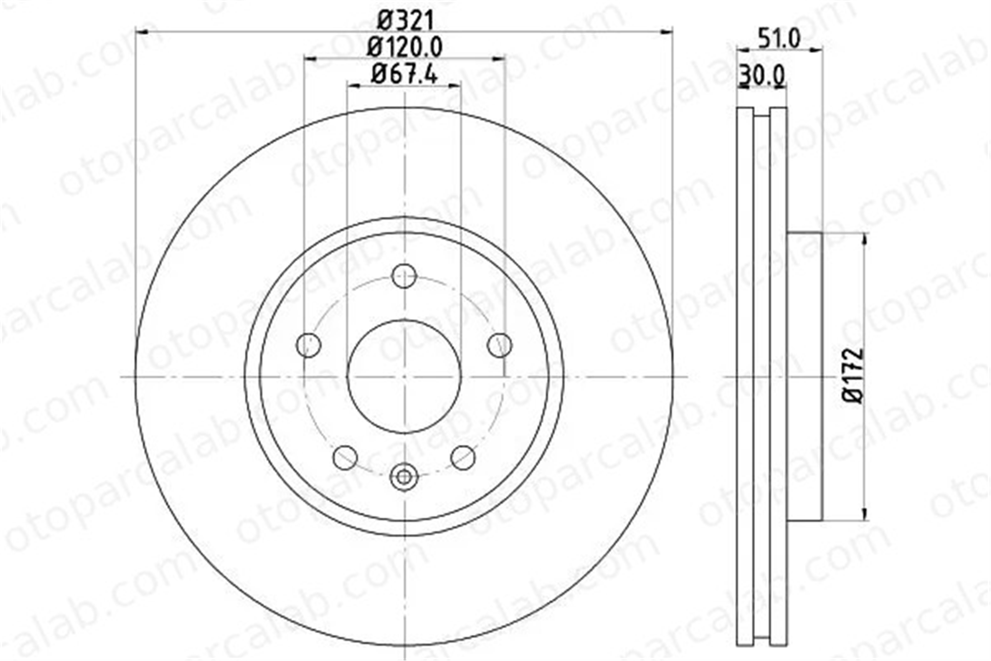 MGA 50464 Fren Disk Ayna Ön Sağ ve Sol OPEL INSIGNIA A INSIGNIA A Sports Tourer 569083 13501308