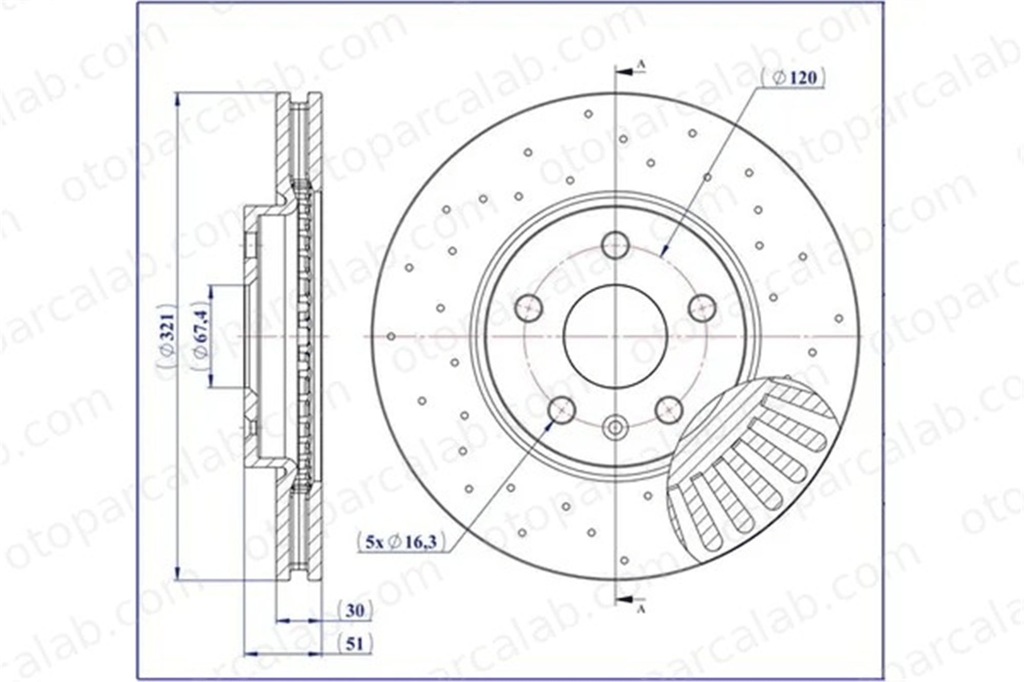 MGA 50464PC Fren Disk Ayna Ön Sağ ve Sol OPEL INSIGNIA A INSIGNIA A Sports Tourer 569083 13501308
