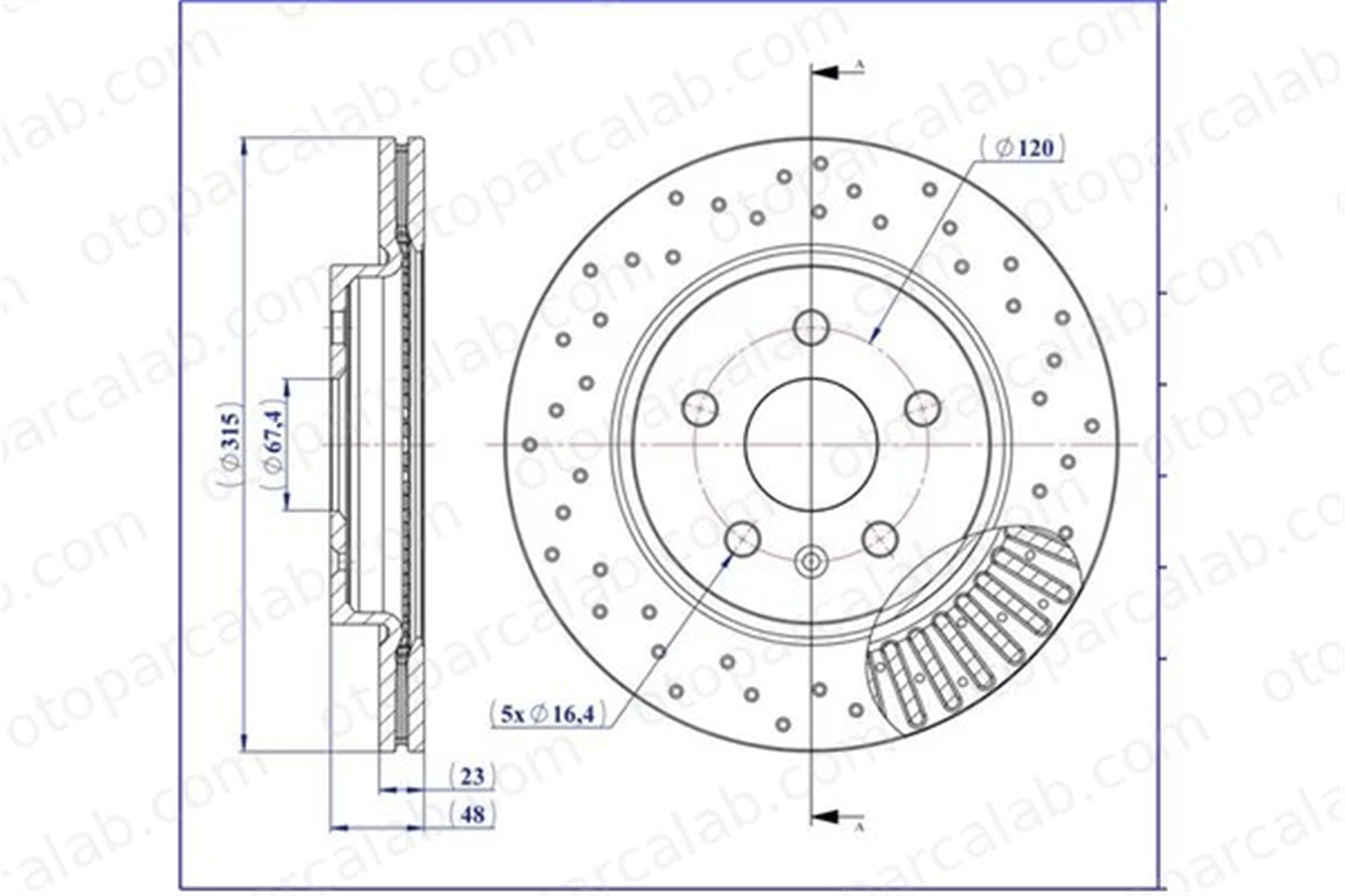 MGA 50465PC Fren Disk Ayna Arka Sağ ve Sol OPEL INSIGNIA A INSIGNIA A Sports Tourer 569128 13501303