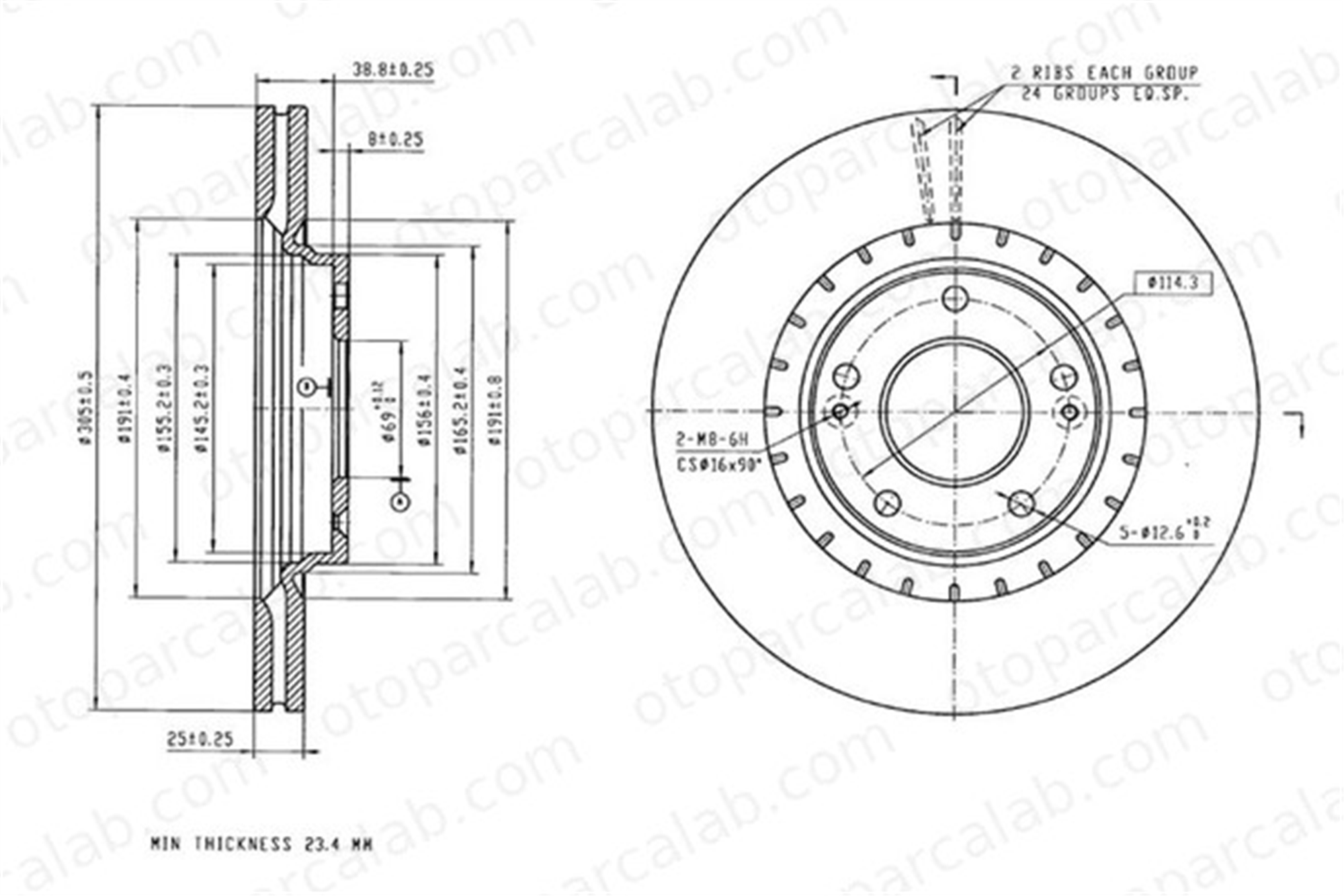 MGA 50483 Fren Disk Ayna Ön Sağ ve Sol HYUNDAI TUCSON KIA SPORTAGE IV 51712D7000 51712C1000