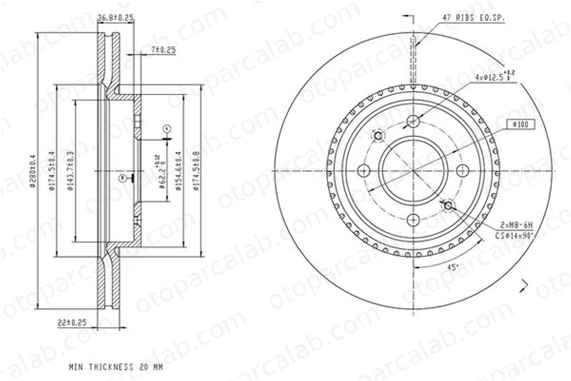MGA 50489 Fren Disk Ayna Ön Sağ ve Sol KIA RIO IV STONIC 51712C8500 51712H8580