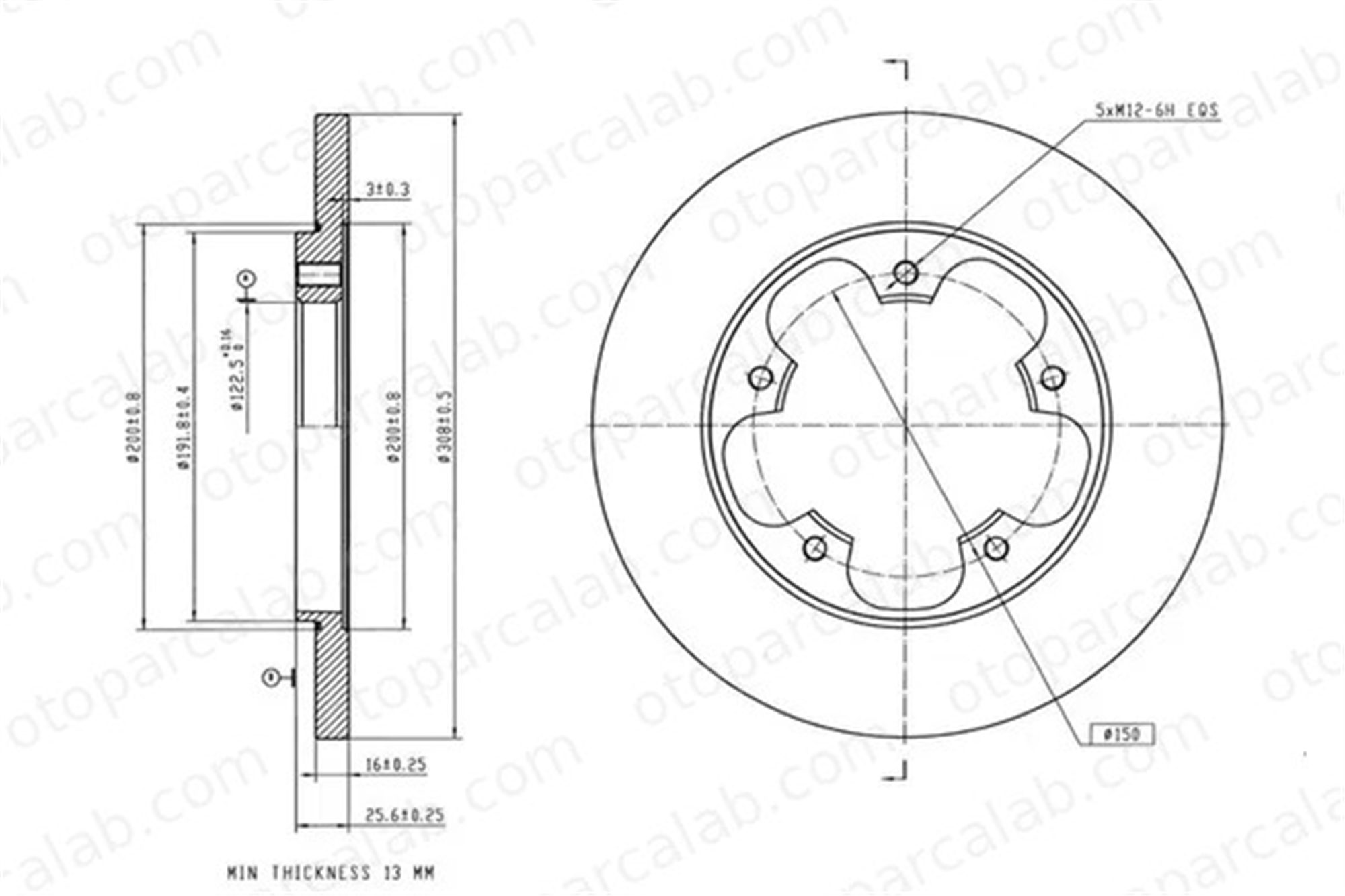 MGA 50516 Fren Disk Ayna Arka Sağ ve Sol FORD TRANSIT V363 Panelvan/Van TRANSIT V363 Platform şasi BK312A315AB 1815599